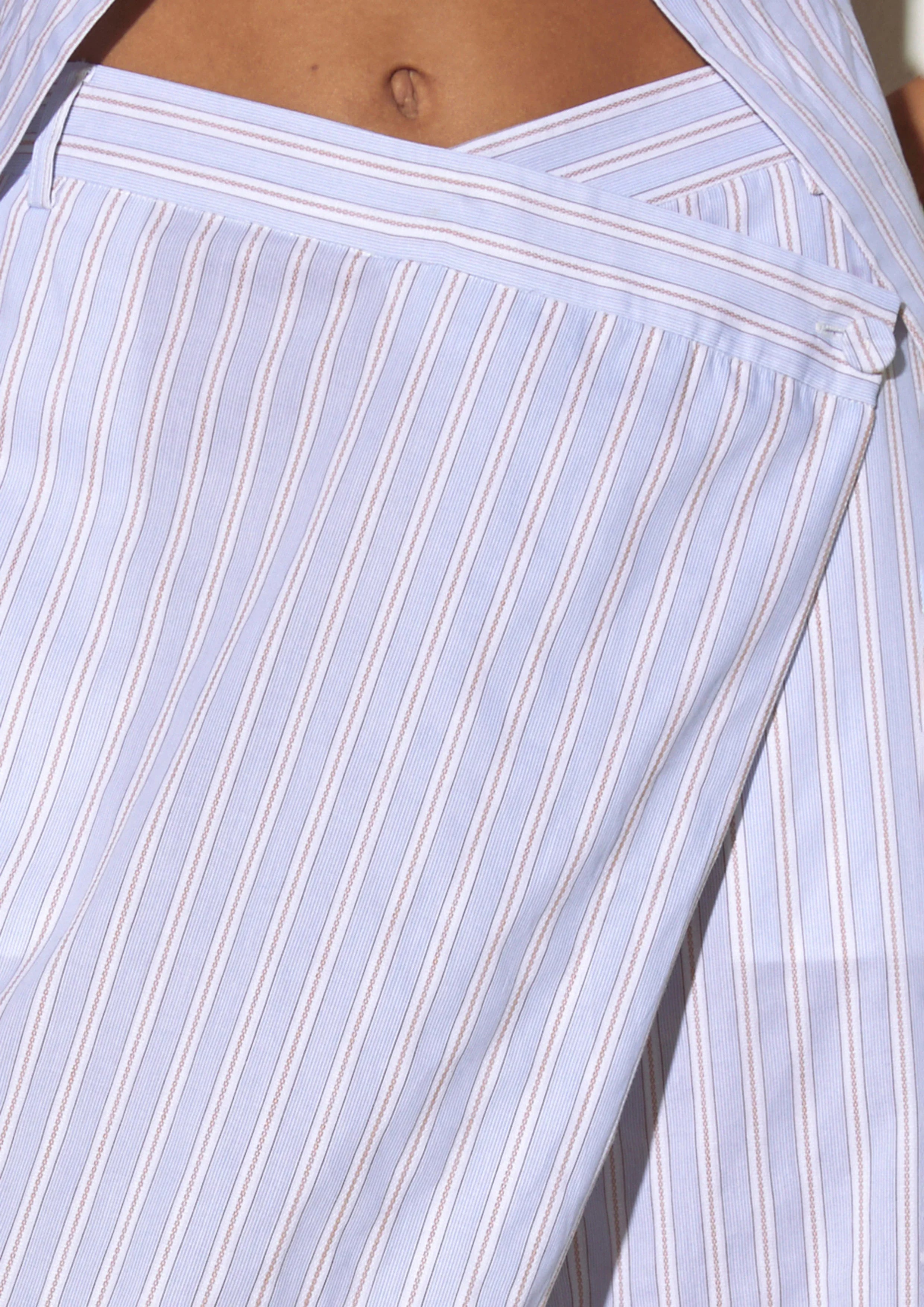 Asymmetric Draped Striped Pants - Studiofour