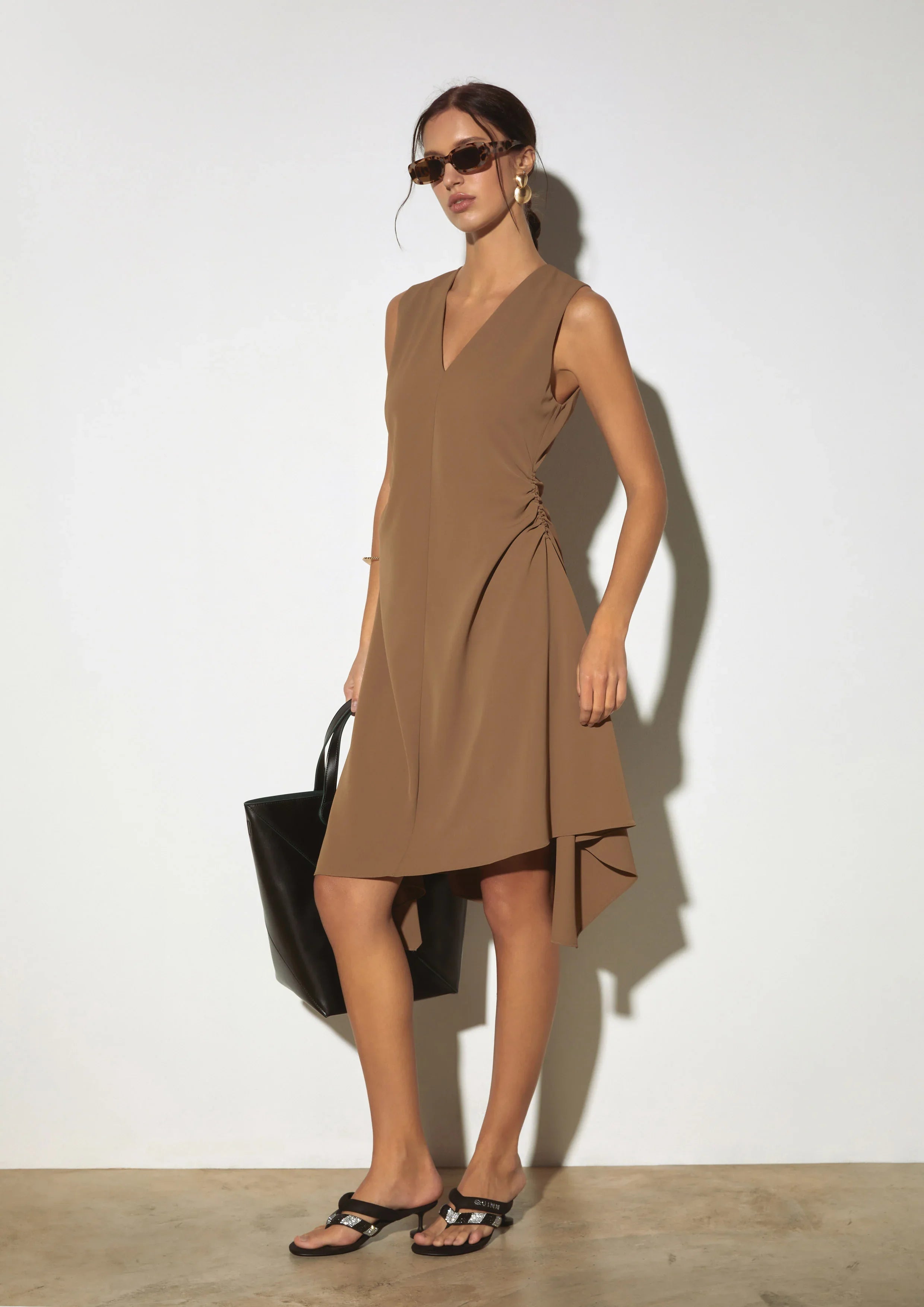 Asymmetric Draped Sleeveless Dress - Studiofour