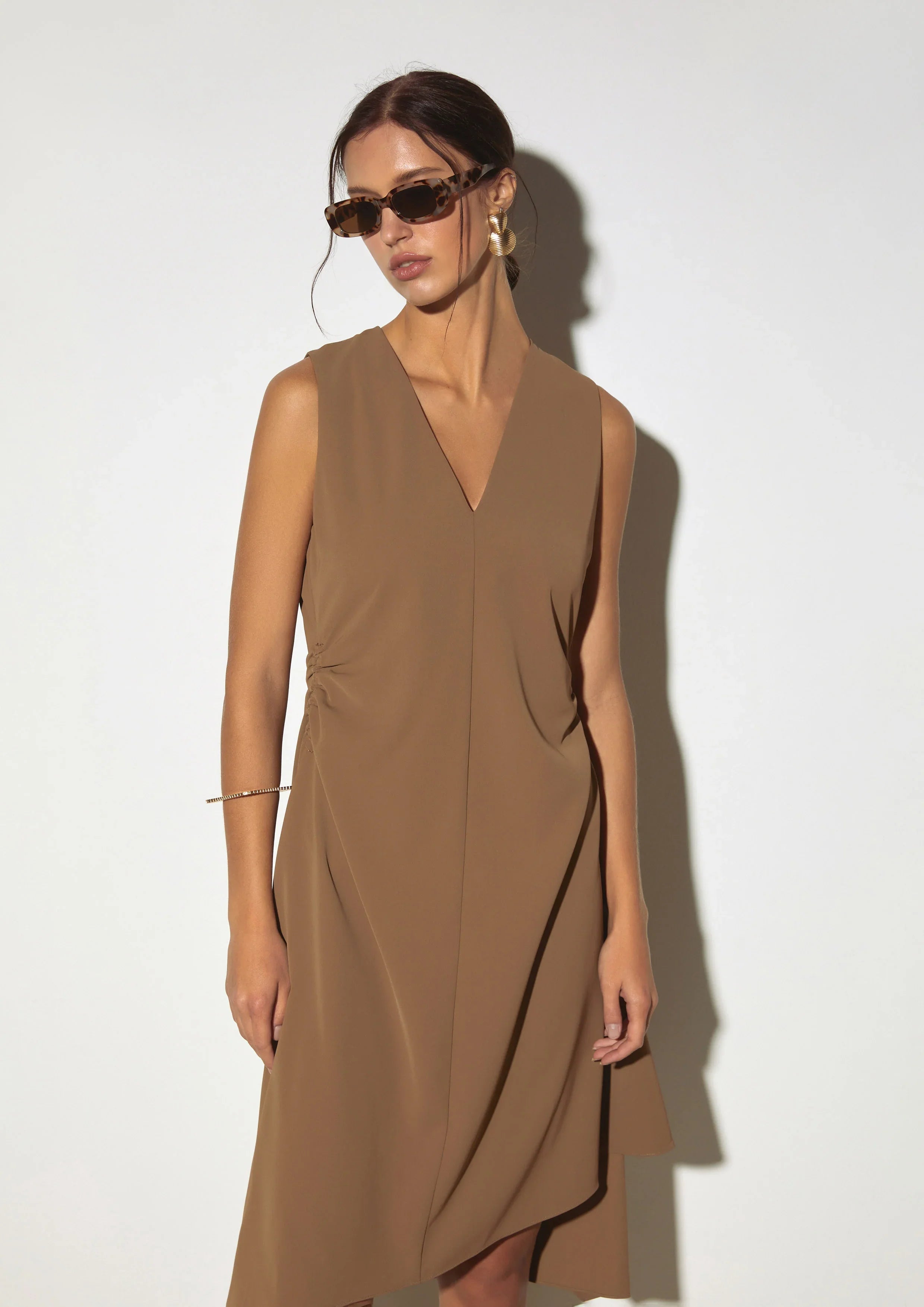 Asymmetric Draped Sleeveless Dress - Studiofour
