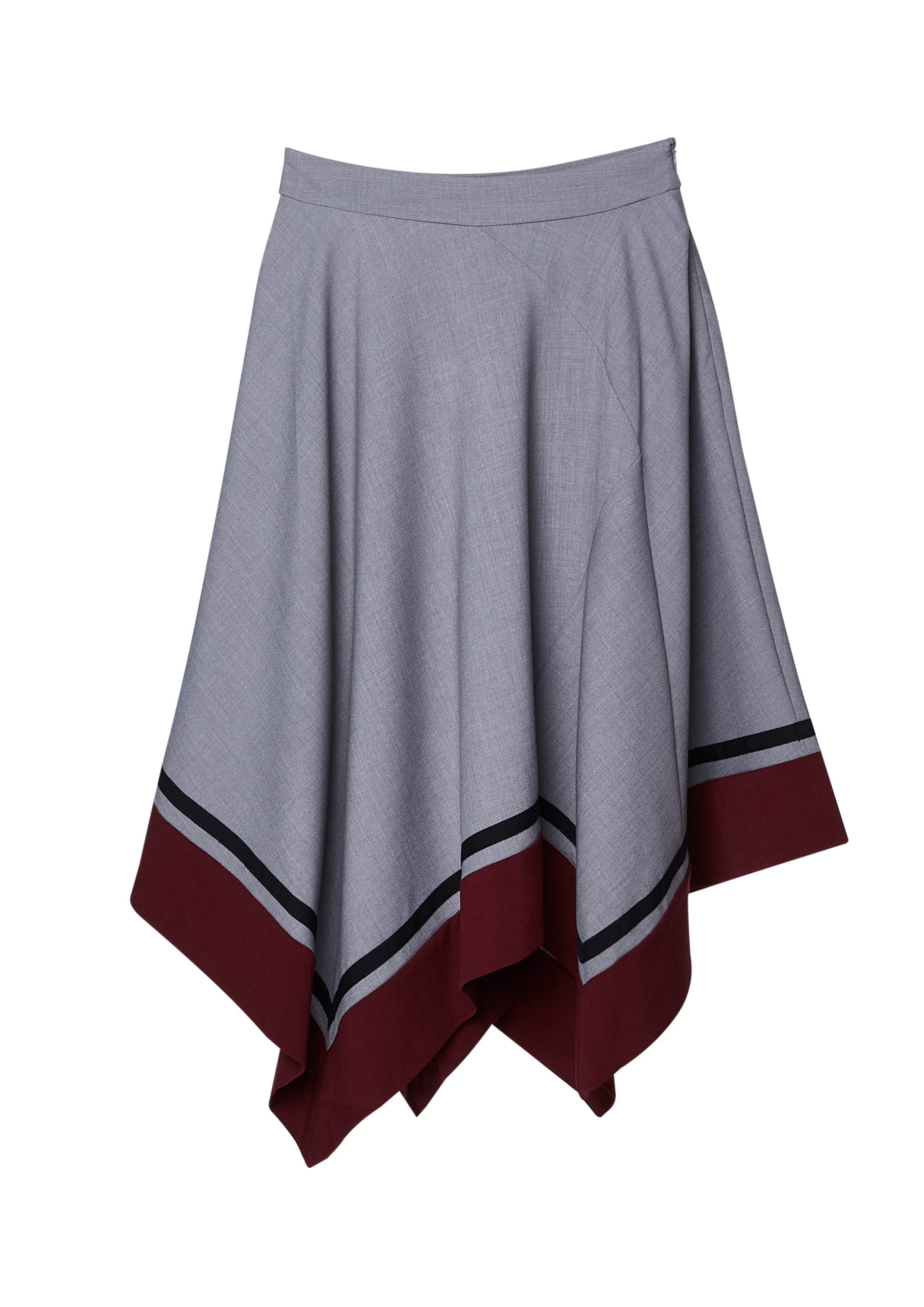 กระโปรงคลุมเข่าชายกระโปรงอสมมาตร