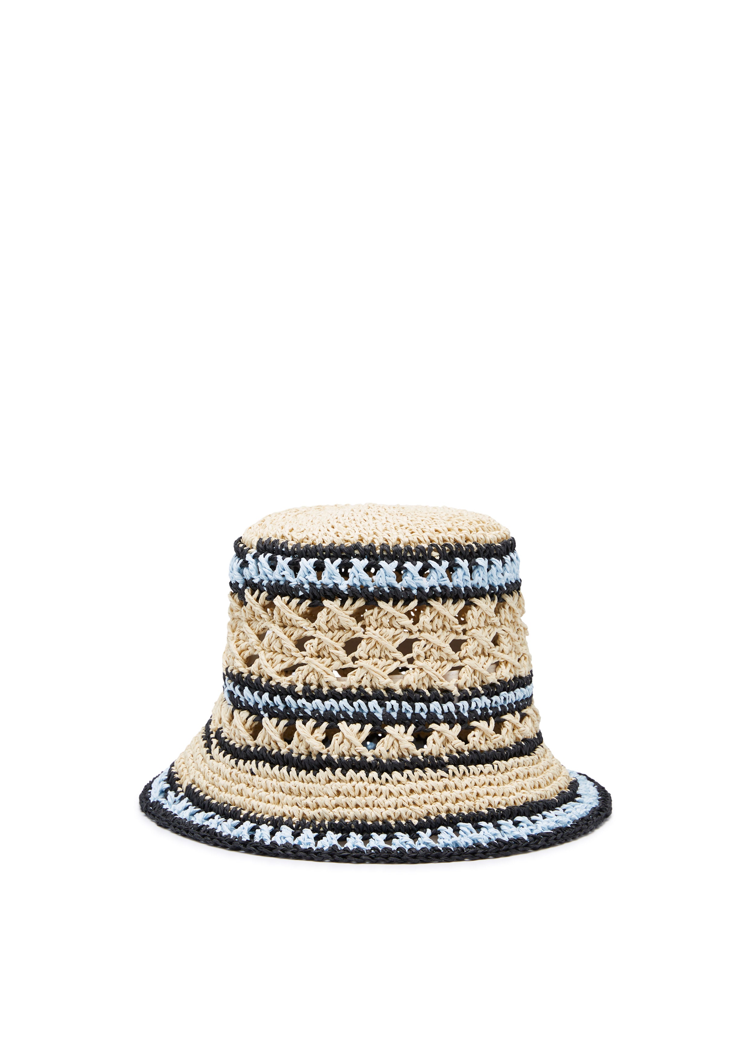 หมวกบักเก็ต Beige Blue Black