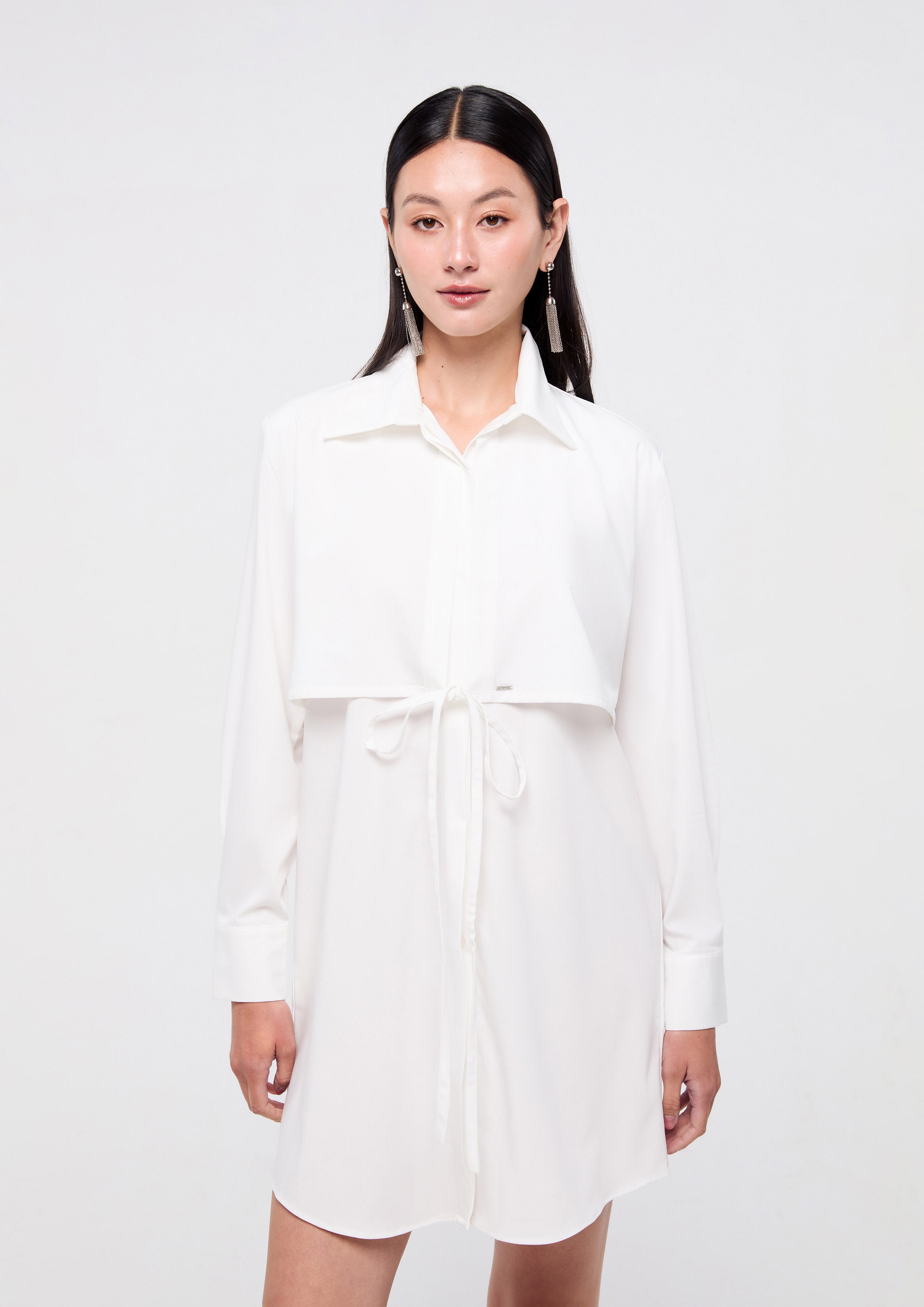 Front Bow Tie Mini Dress