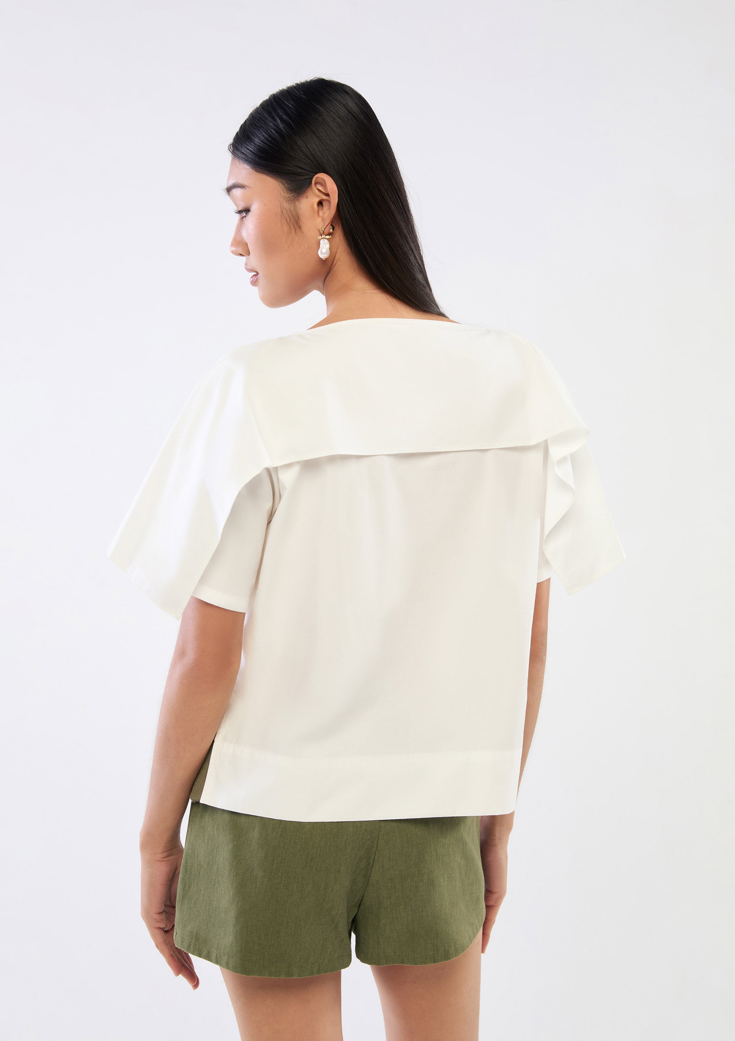 Flap Front Short Sleeve Top