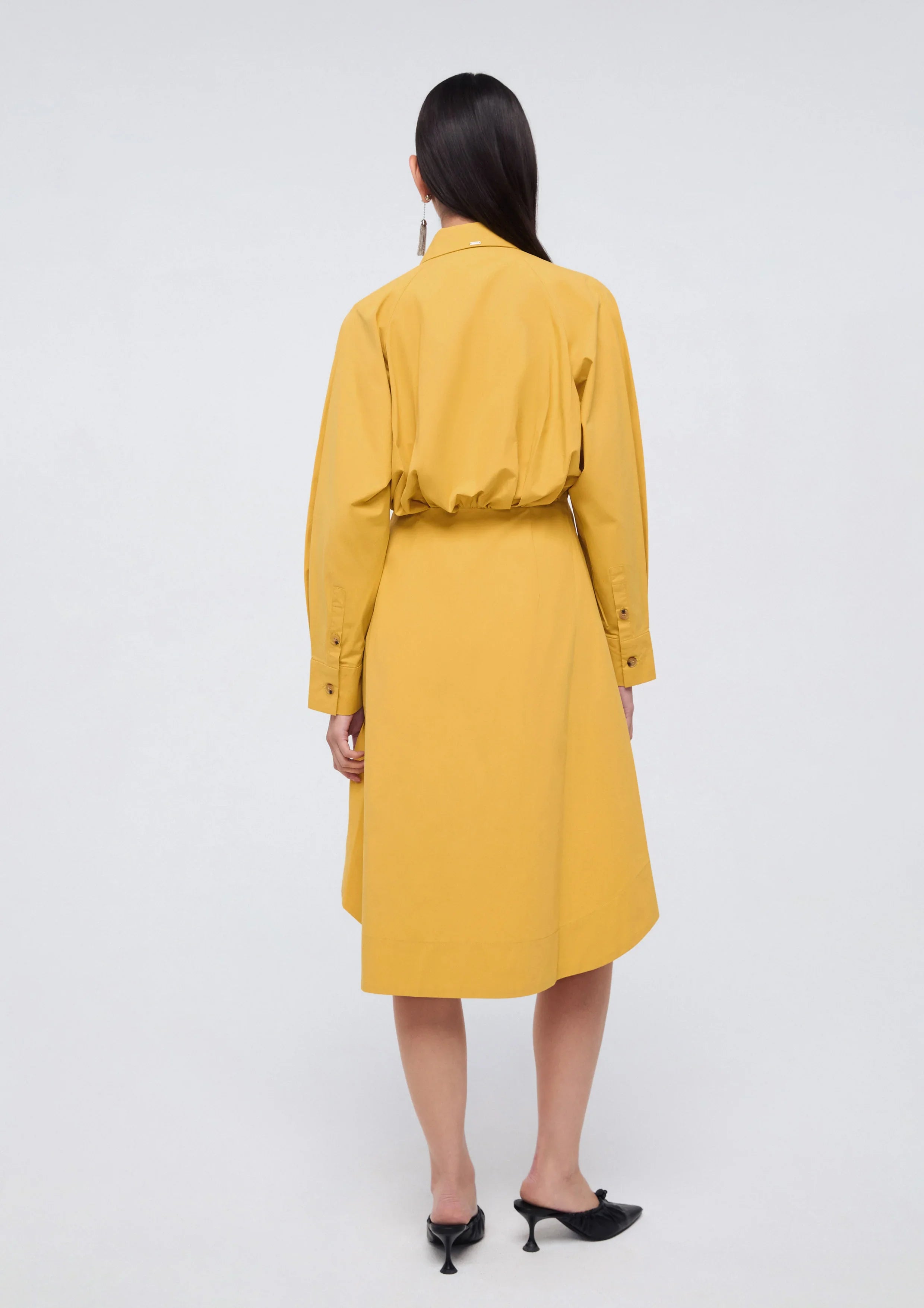 Cinched Waist Shirt Dress - XS