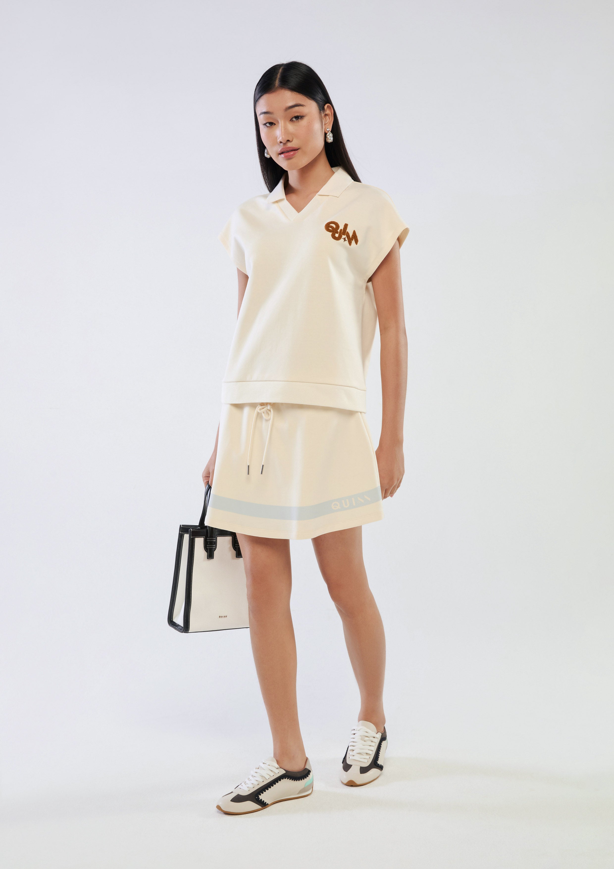 Elasticated Waist Logo Mini Skirt