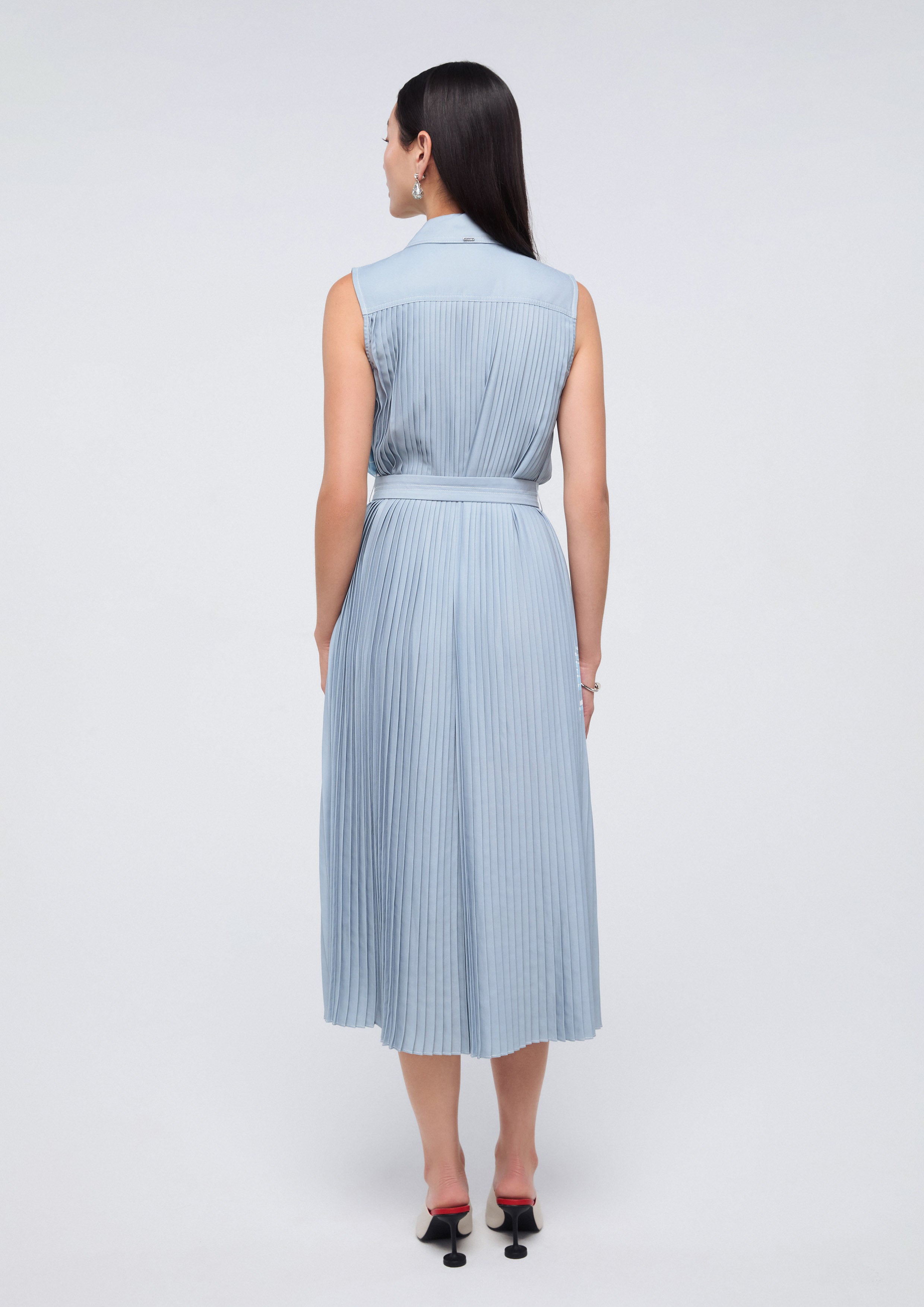 Print Pleated Midi Dress