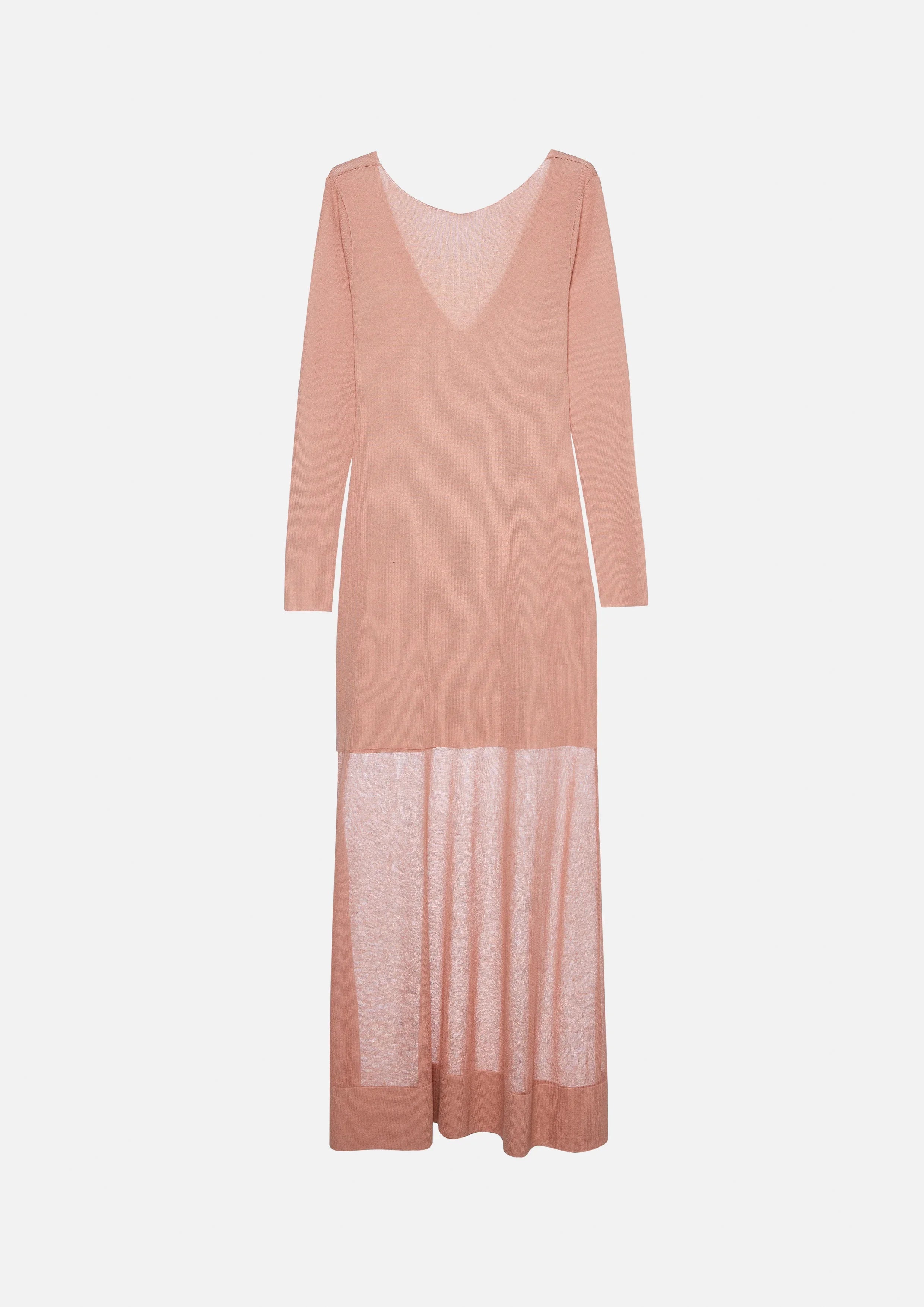 Sheer Overlay Long Sleeve Dress