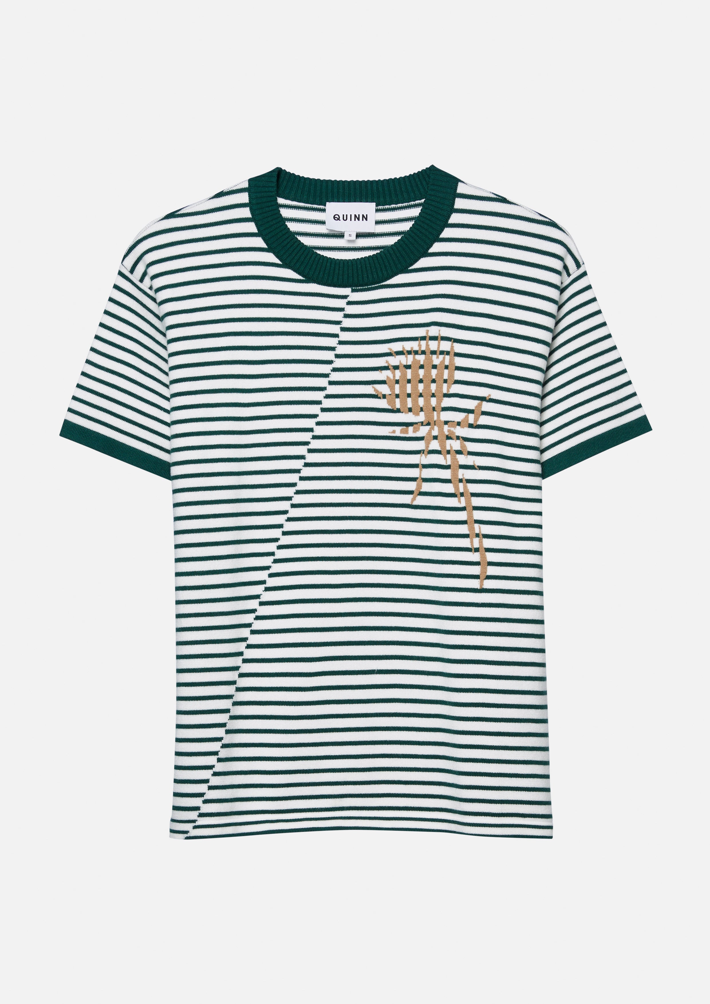 เสื้อแขนสั้นลายทางพิมพ์ลายกราฟฟิค