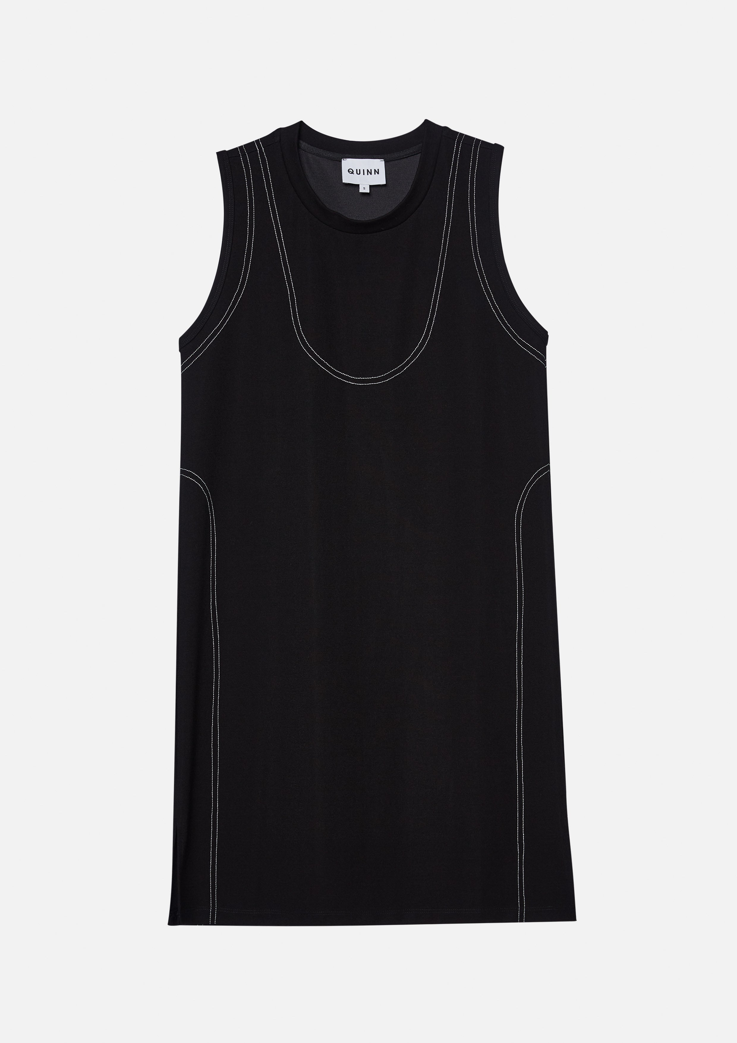 Contrast Stitching Mini Dress