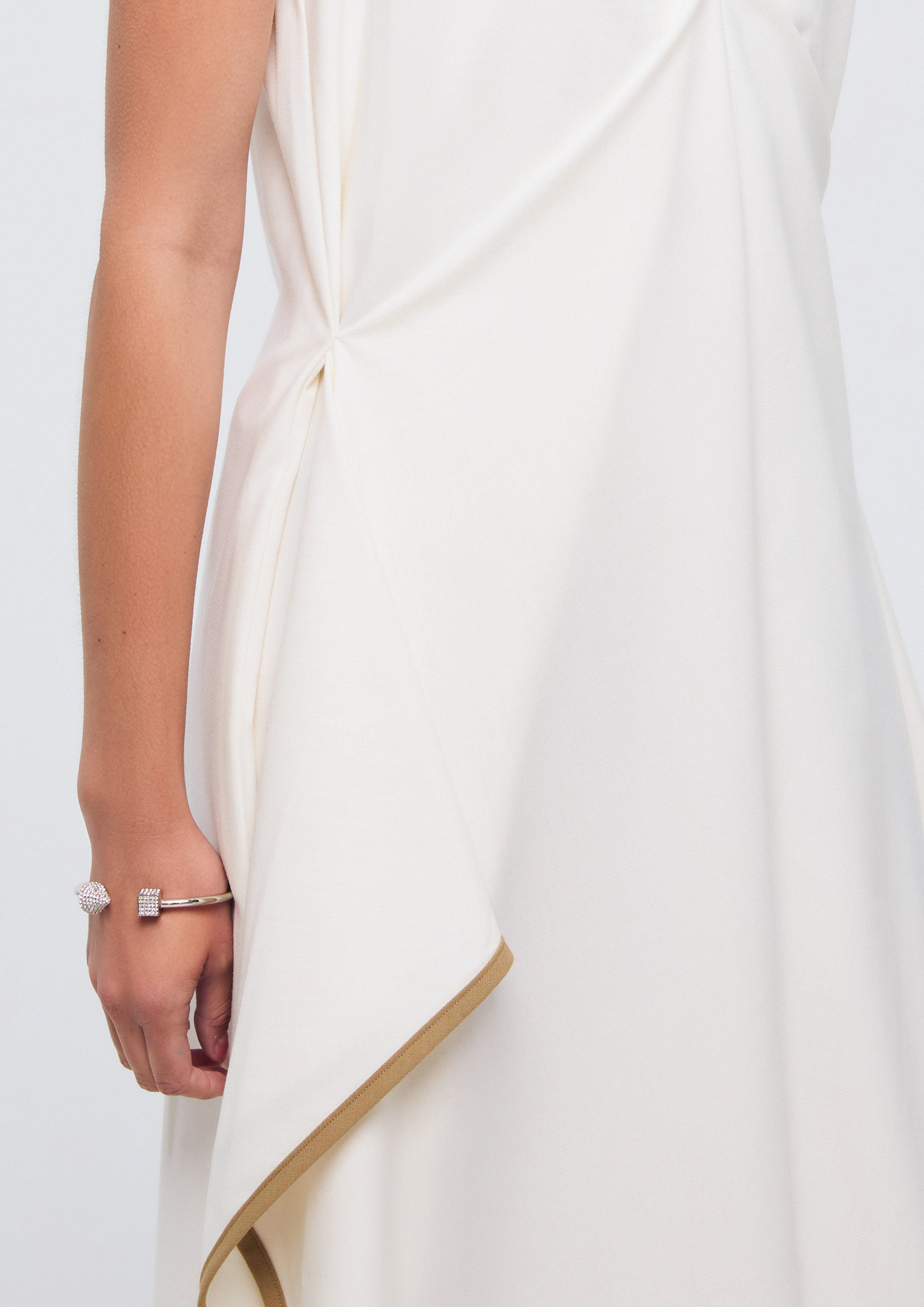 V Neck Flare Layered Skirt Dress