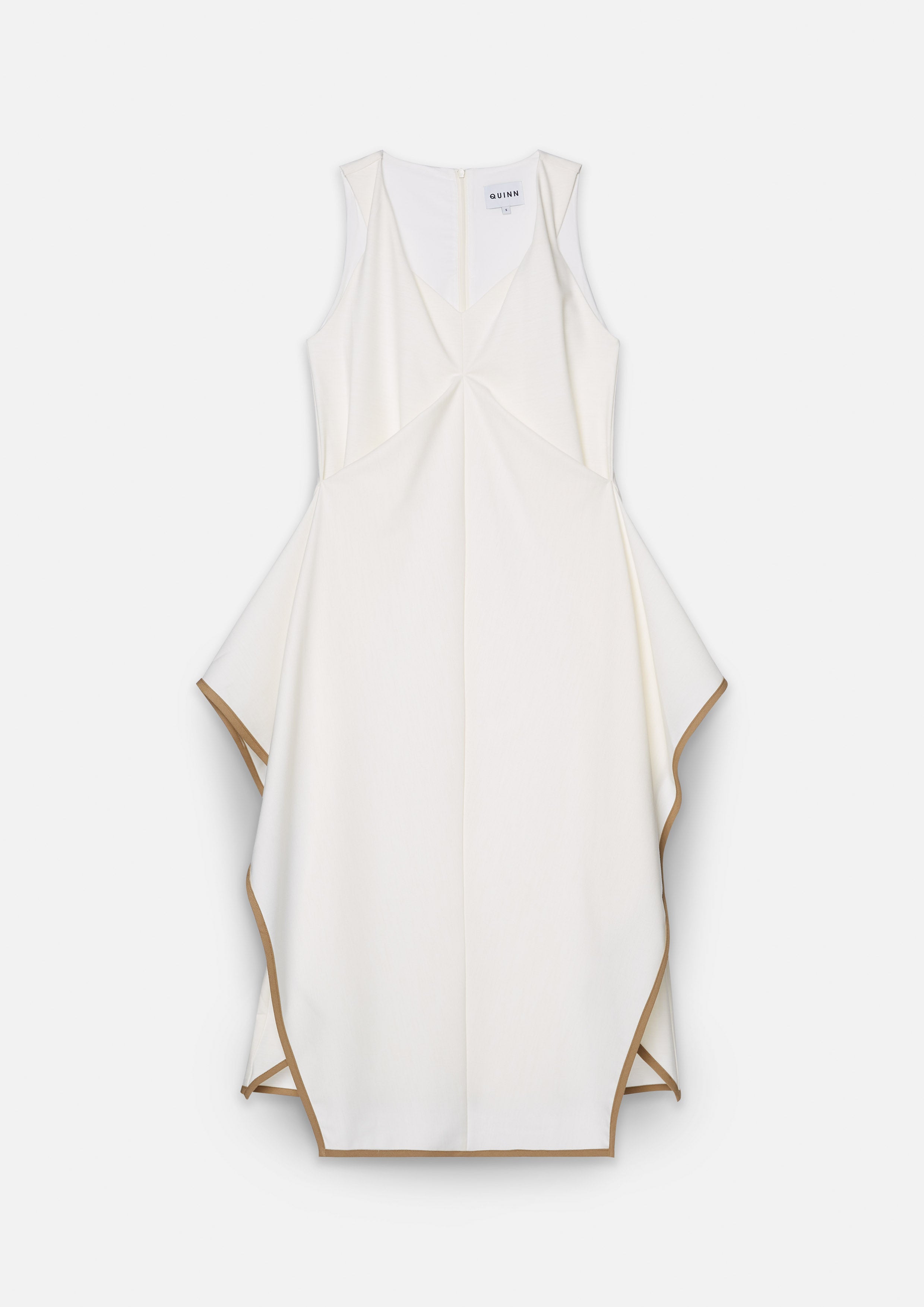 V Neck Flare Layered Skirt Dress