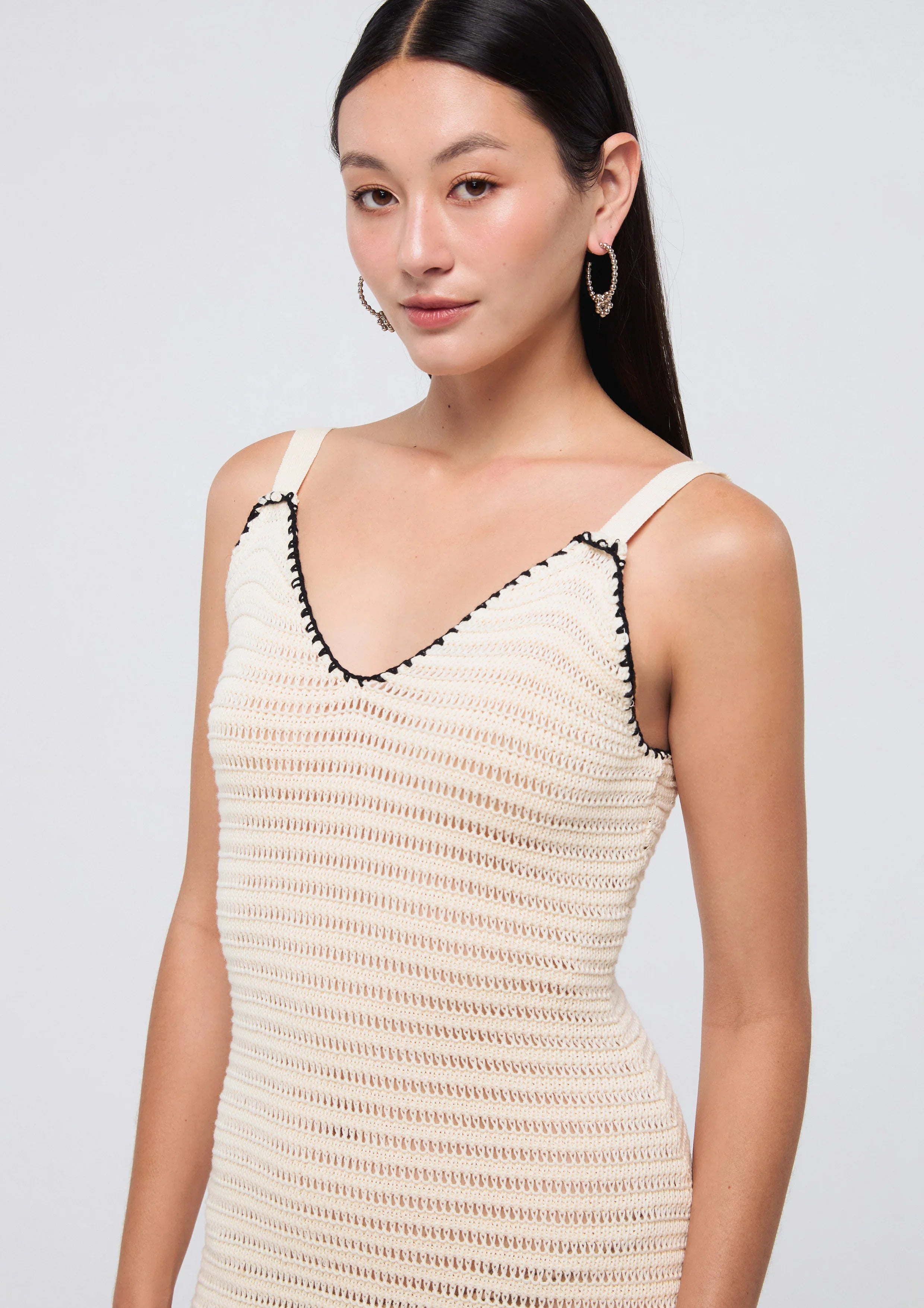 Crochet Fringe Hem Mini Skirt