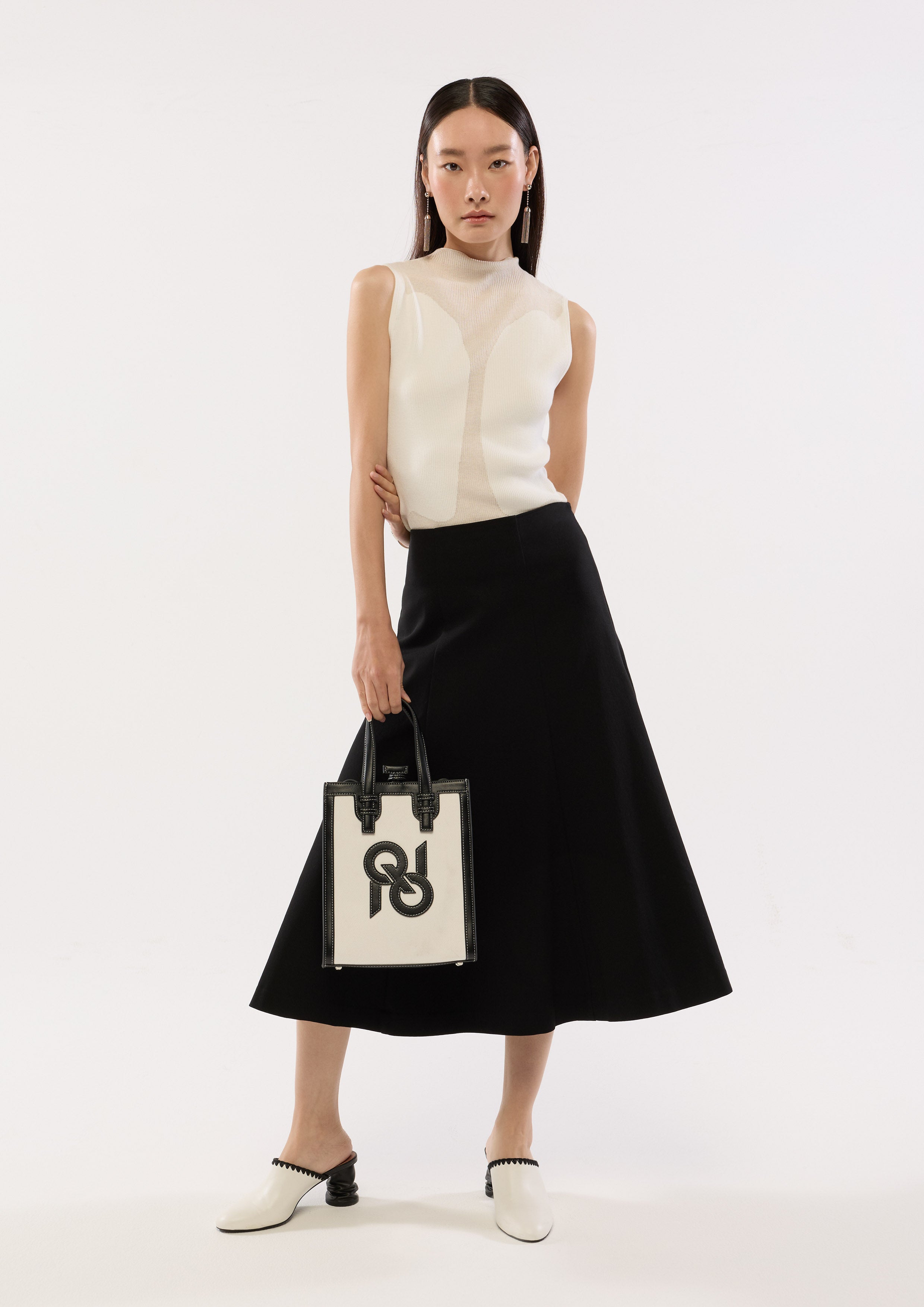 Satin Flare Midi Skirt