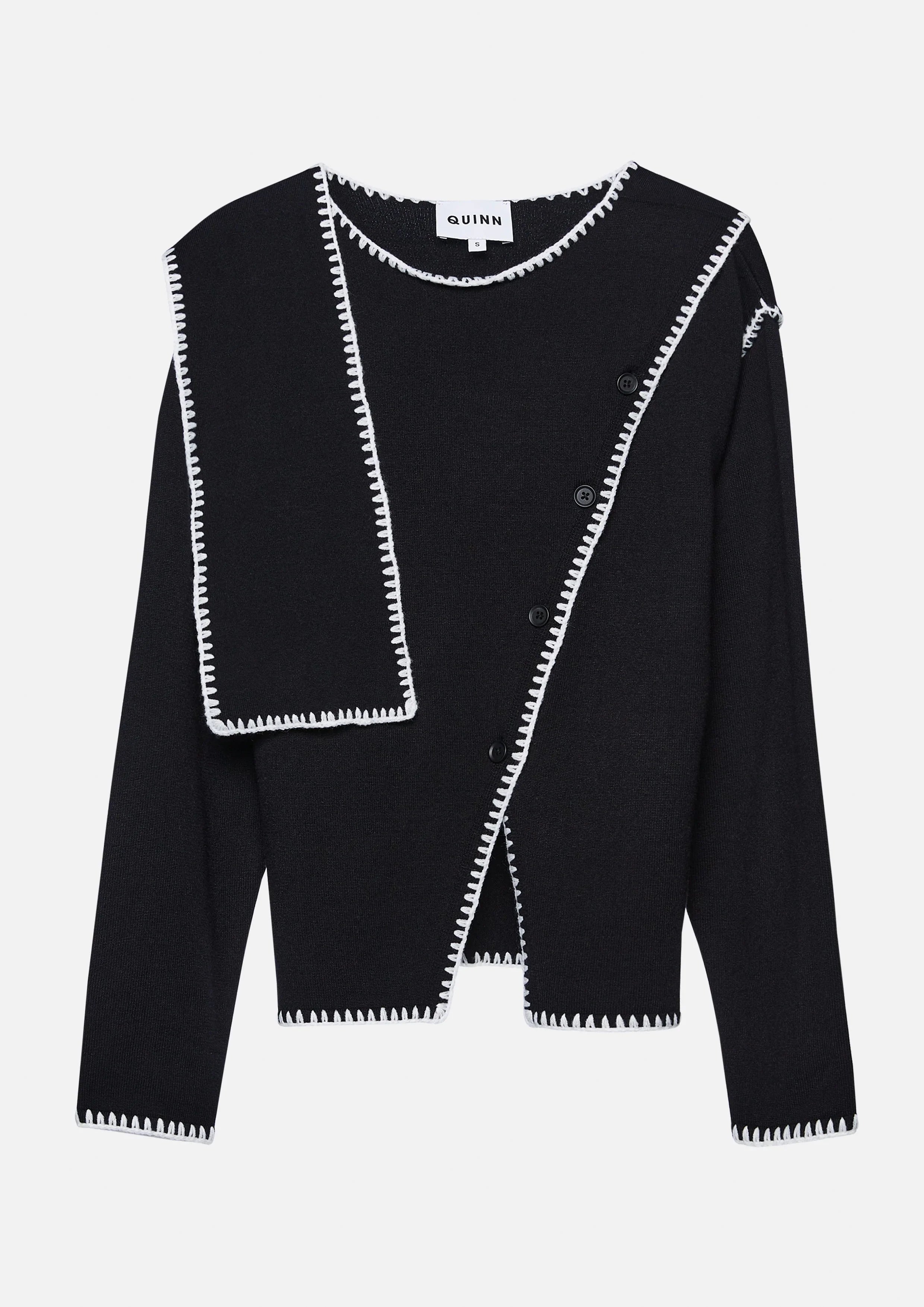 Stitching Scarf Cardigan