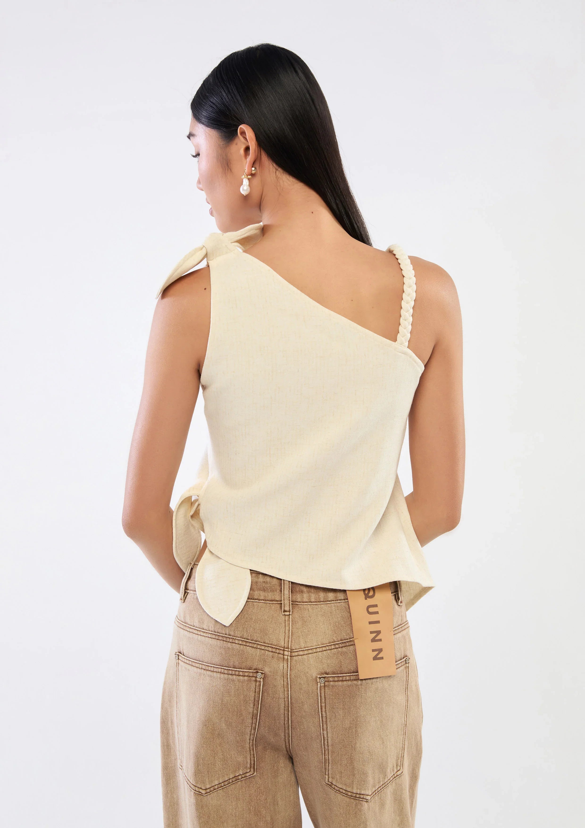 Bow Tie One-Shoulder Top