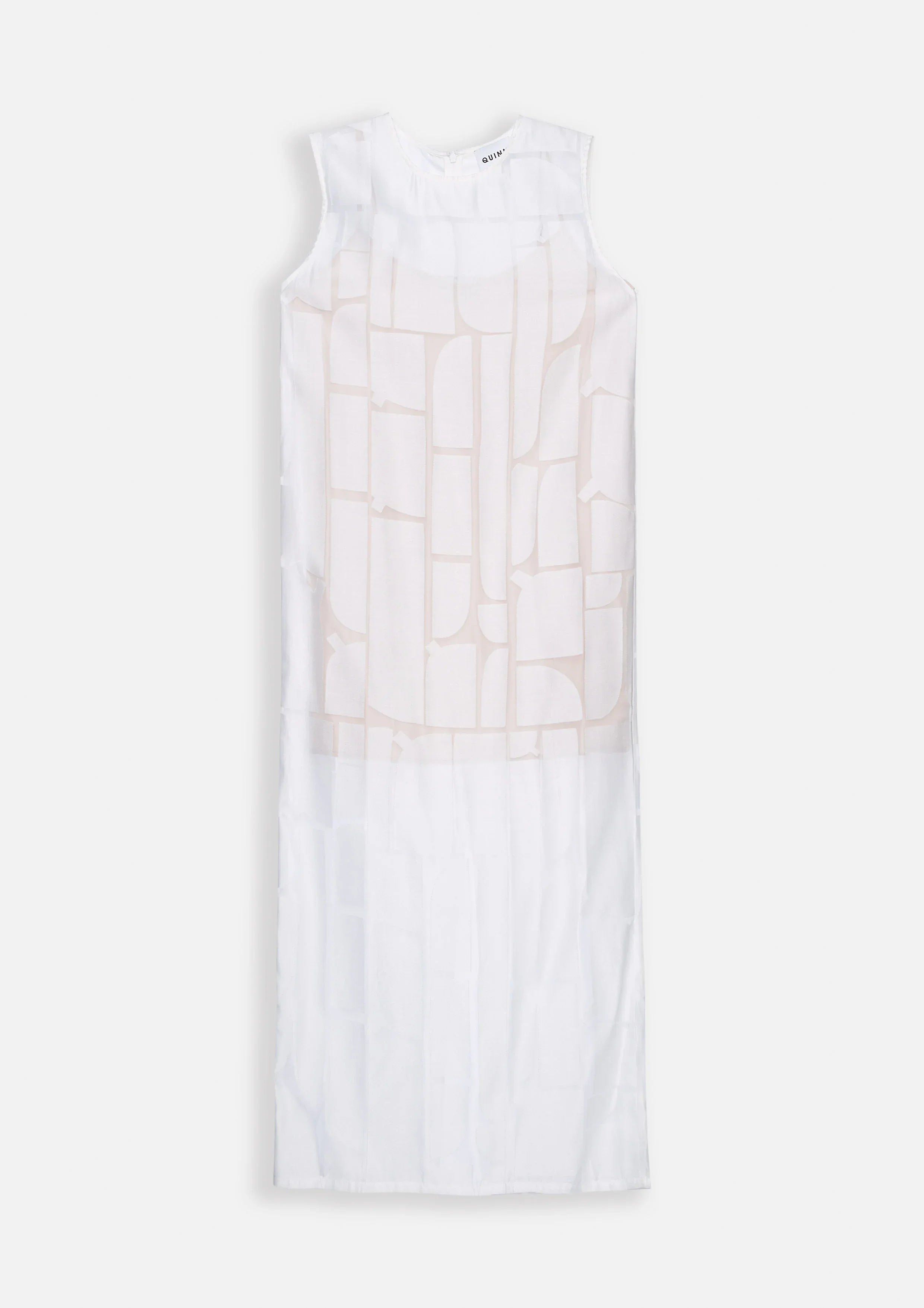 Sheer Panel Sleeveless Dress