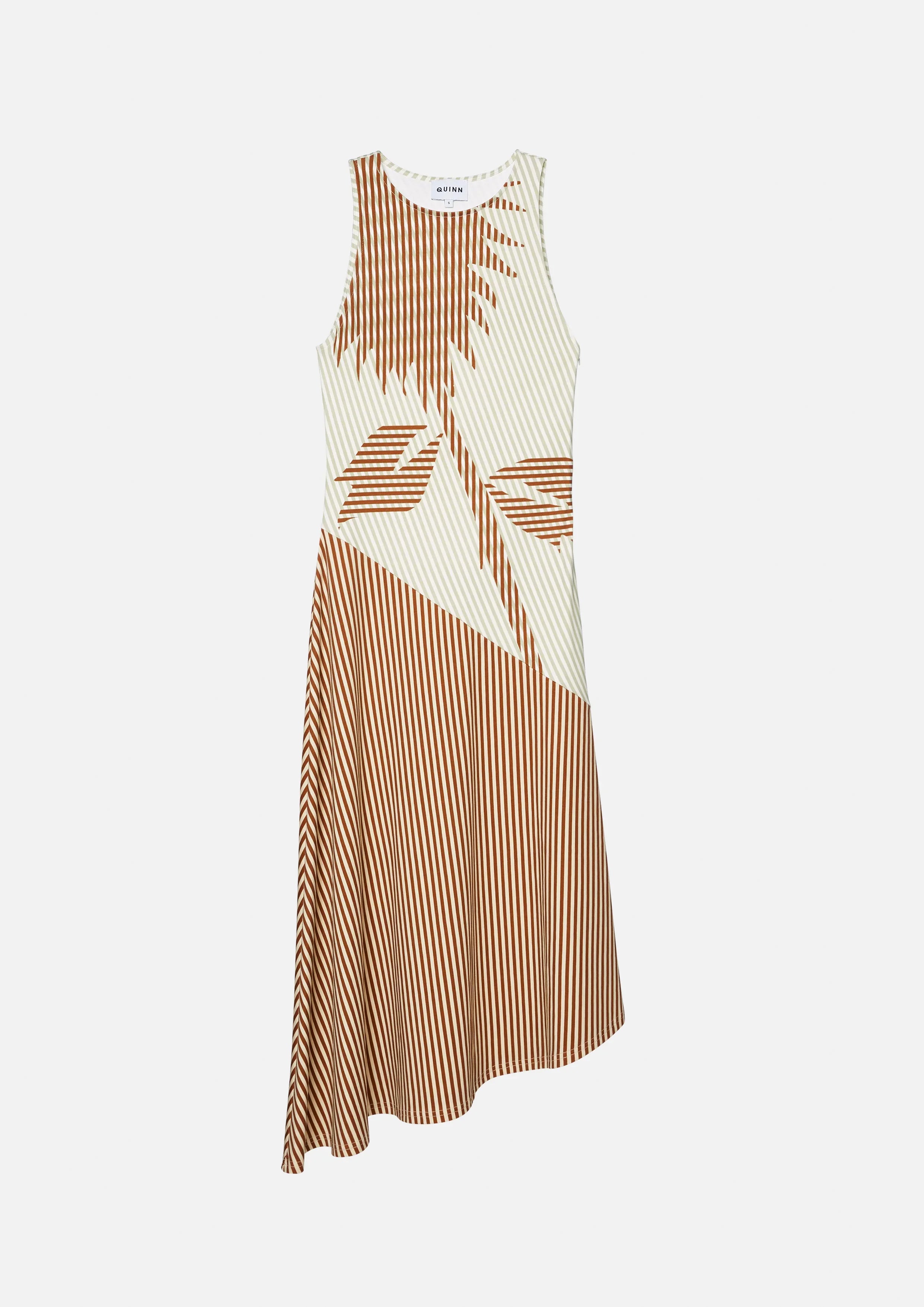 เดรสมิดิลายทางแขนกุด