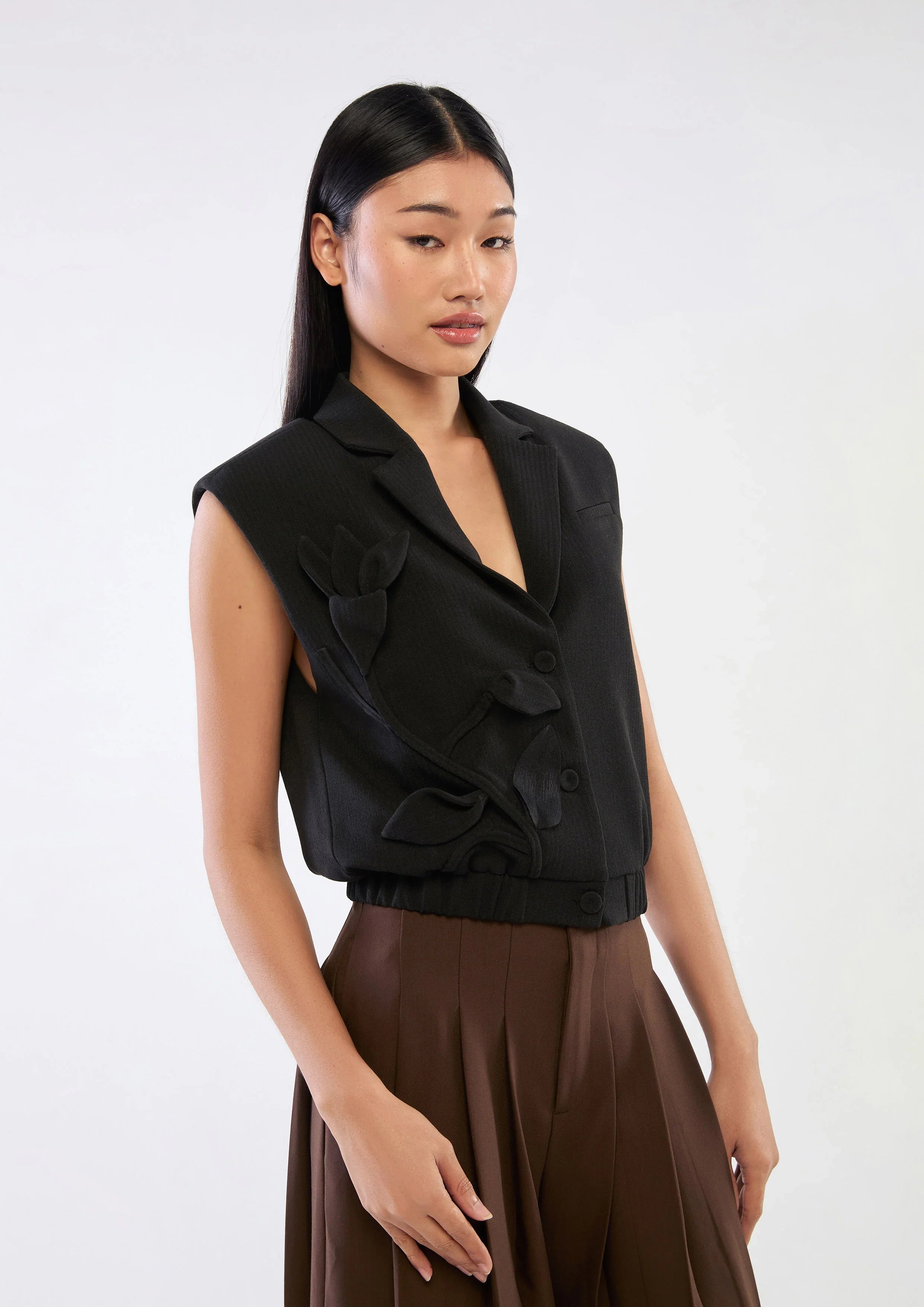 Leaves Embellished Vest