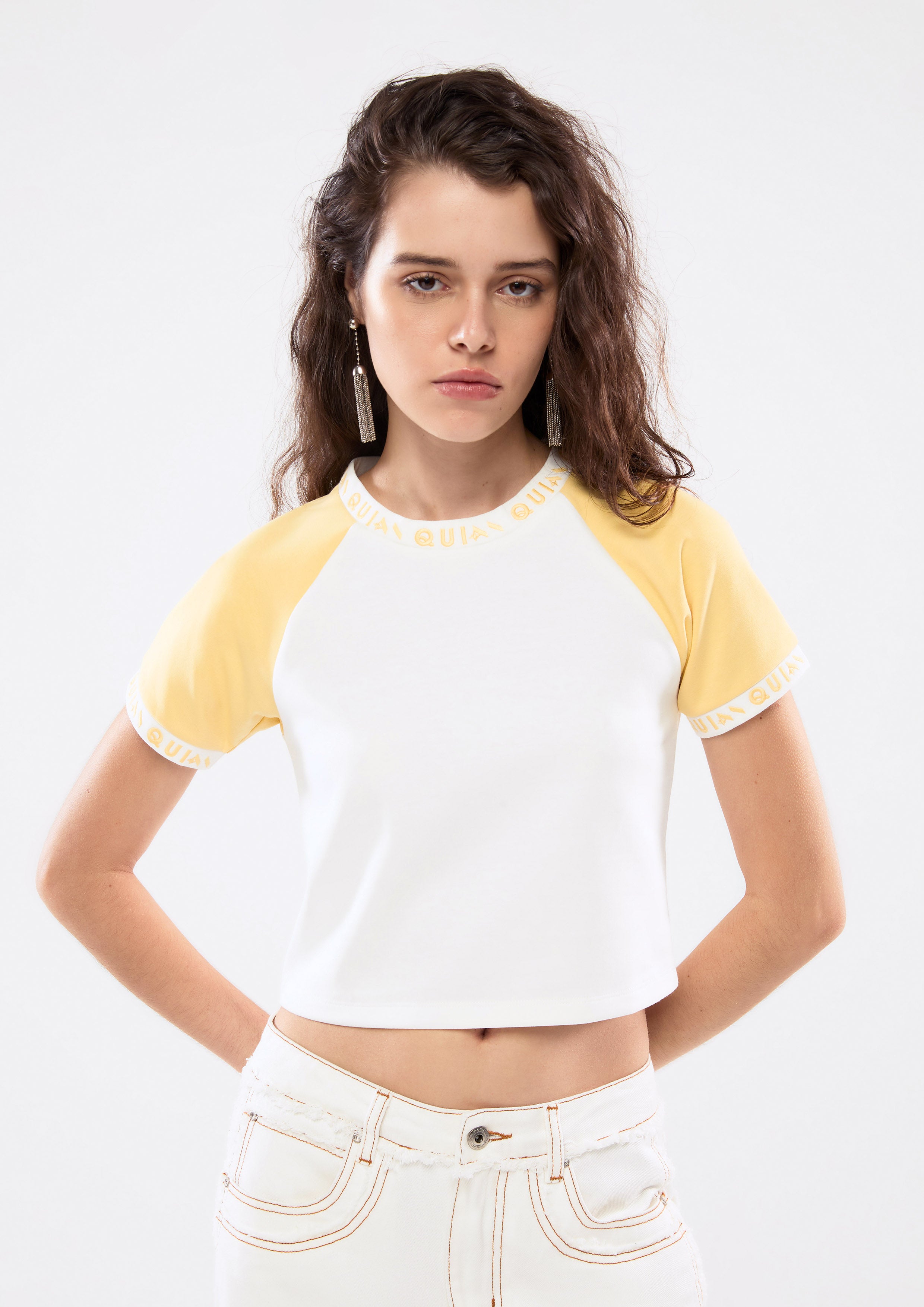 Logo Two Tone Crop T-Shirt