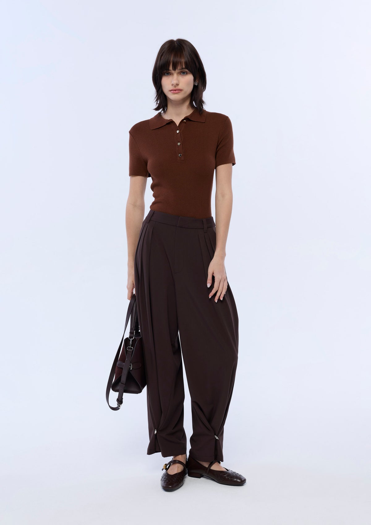 Slim Fit Knitted Polo Top