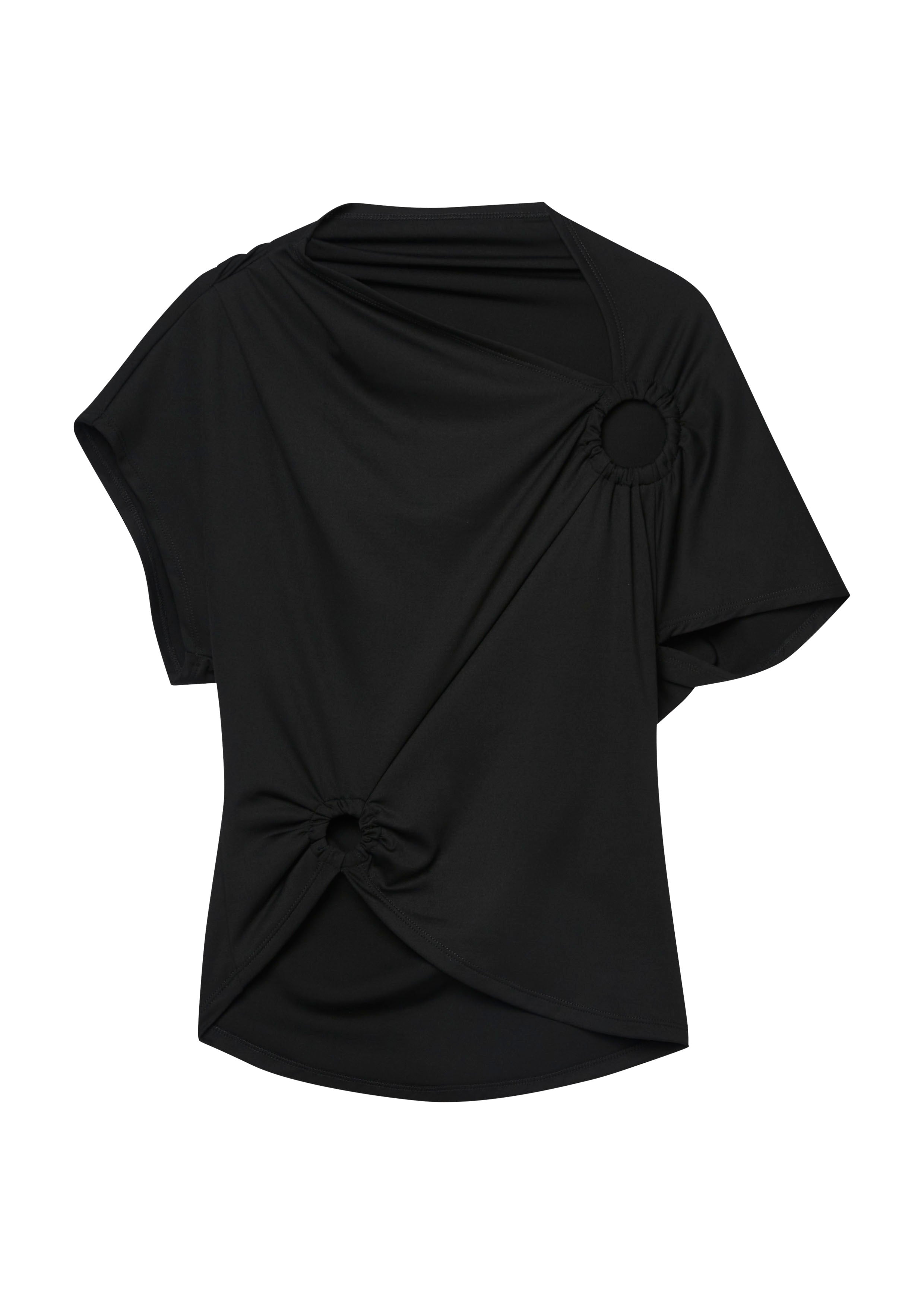 เสื้อแขนสั้นแต่งโลหะกลมคู่