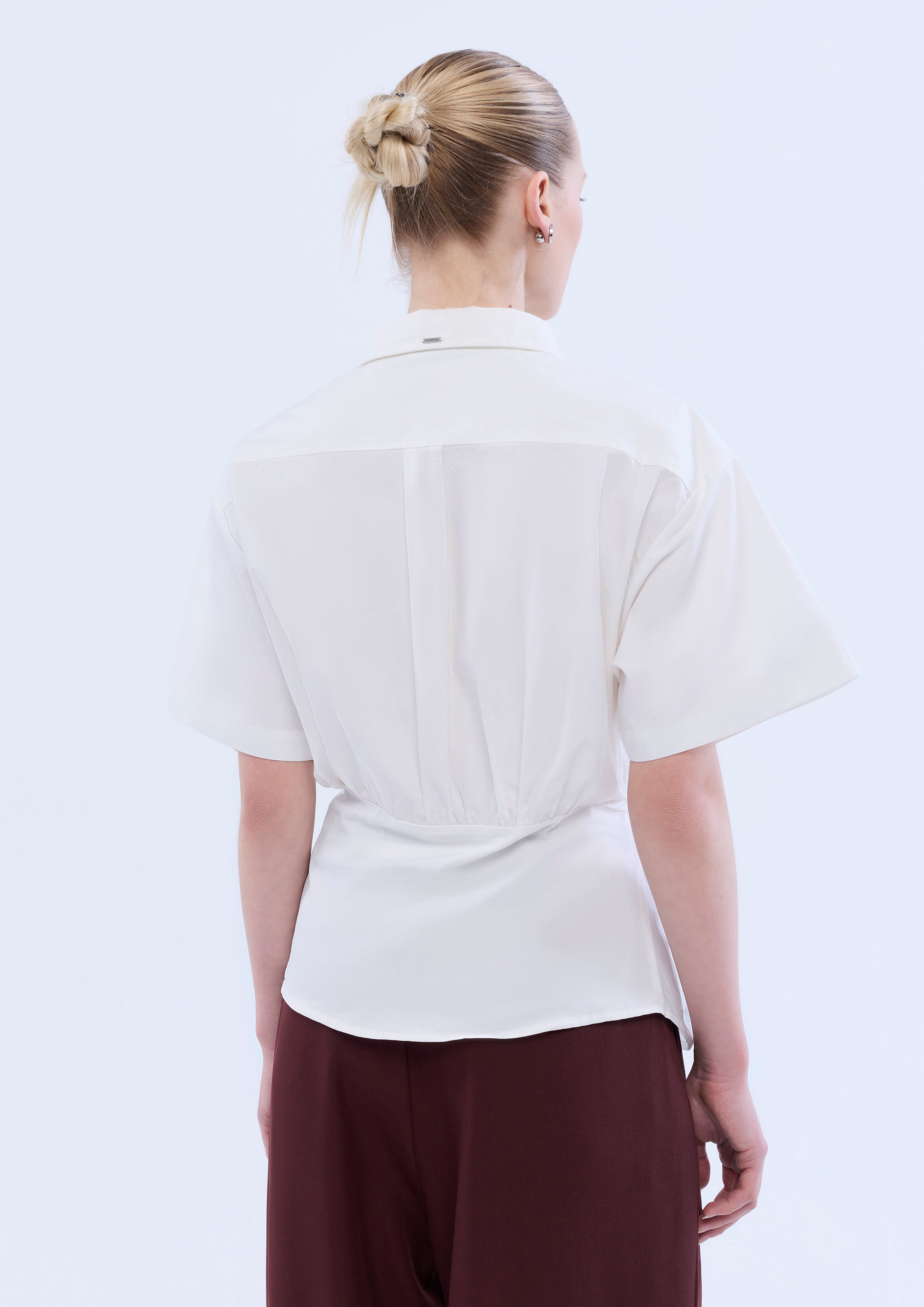 Twisted Front Short Sleeve Shirt