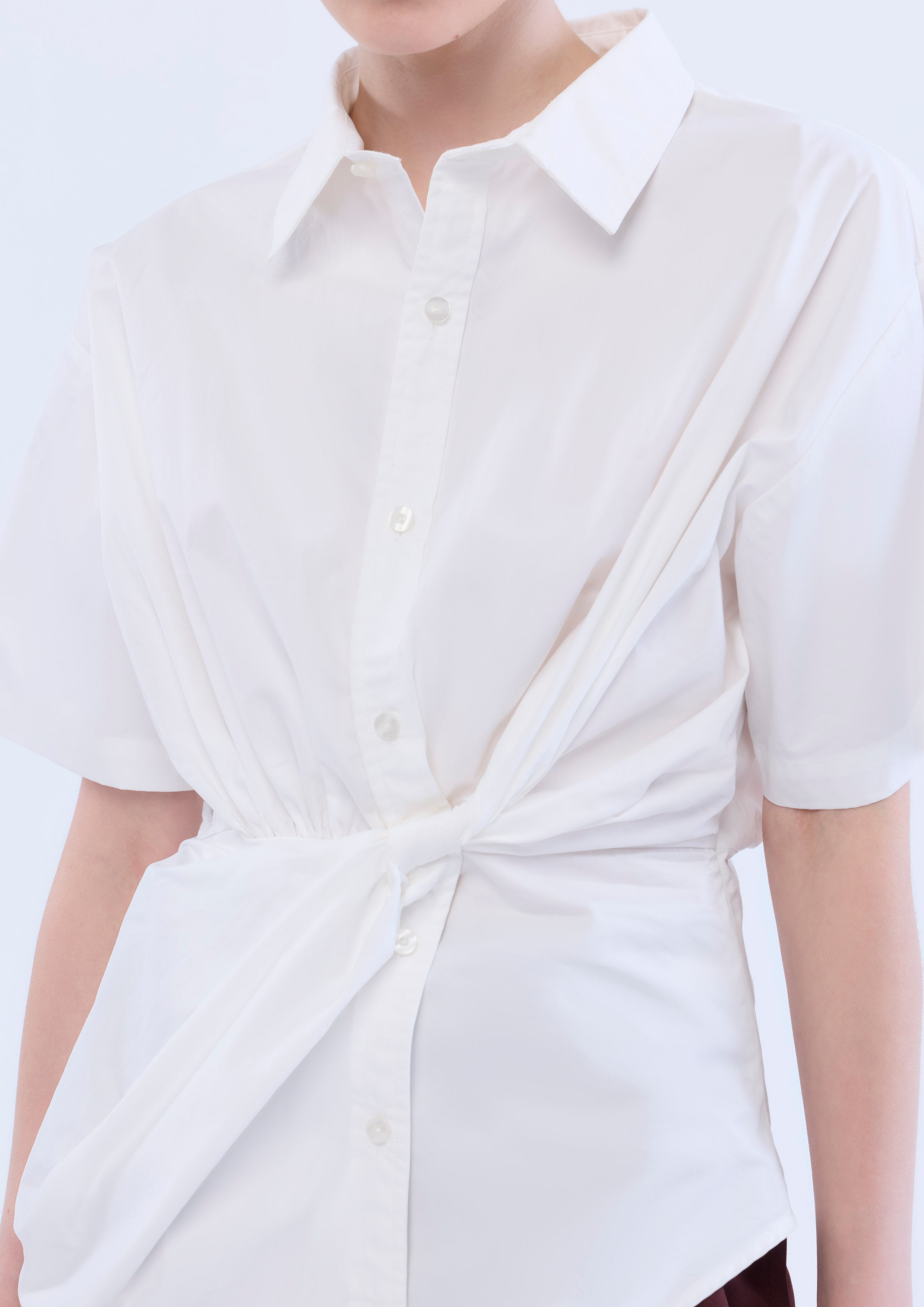 Twisted Front Short Sleeve Shirt