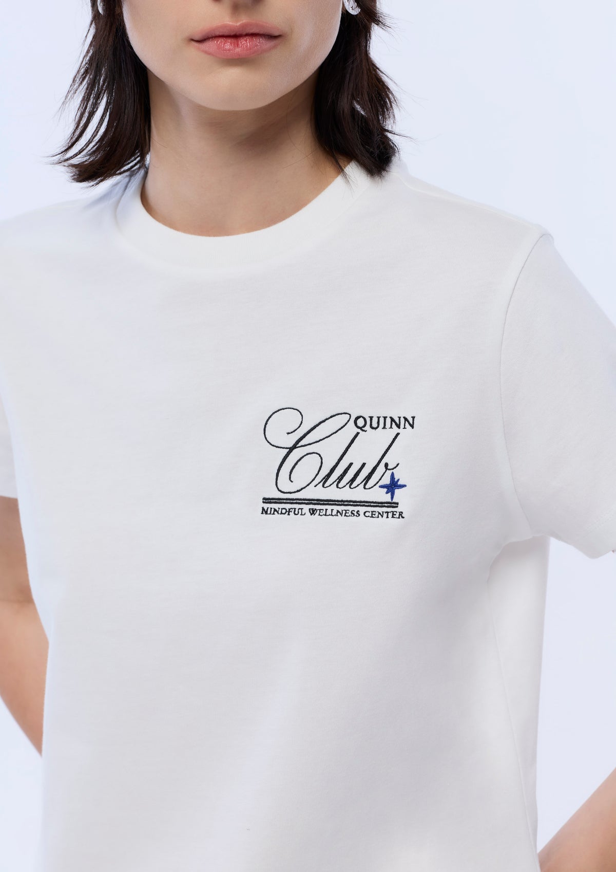 เสื้อยืดแขนสั้นปักลาย