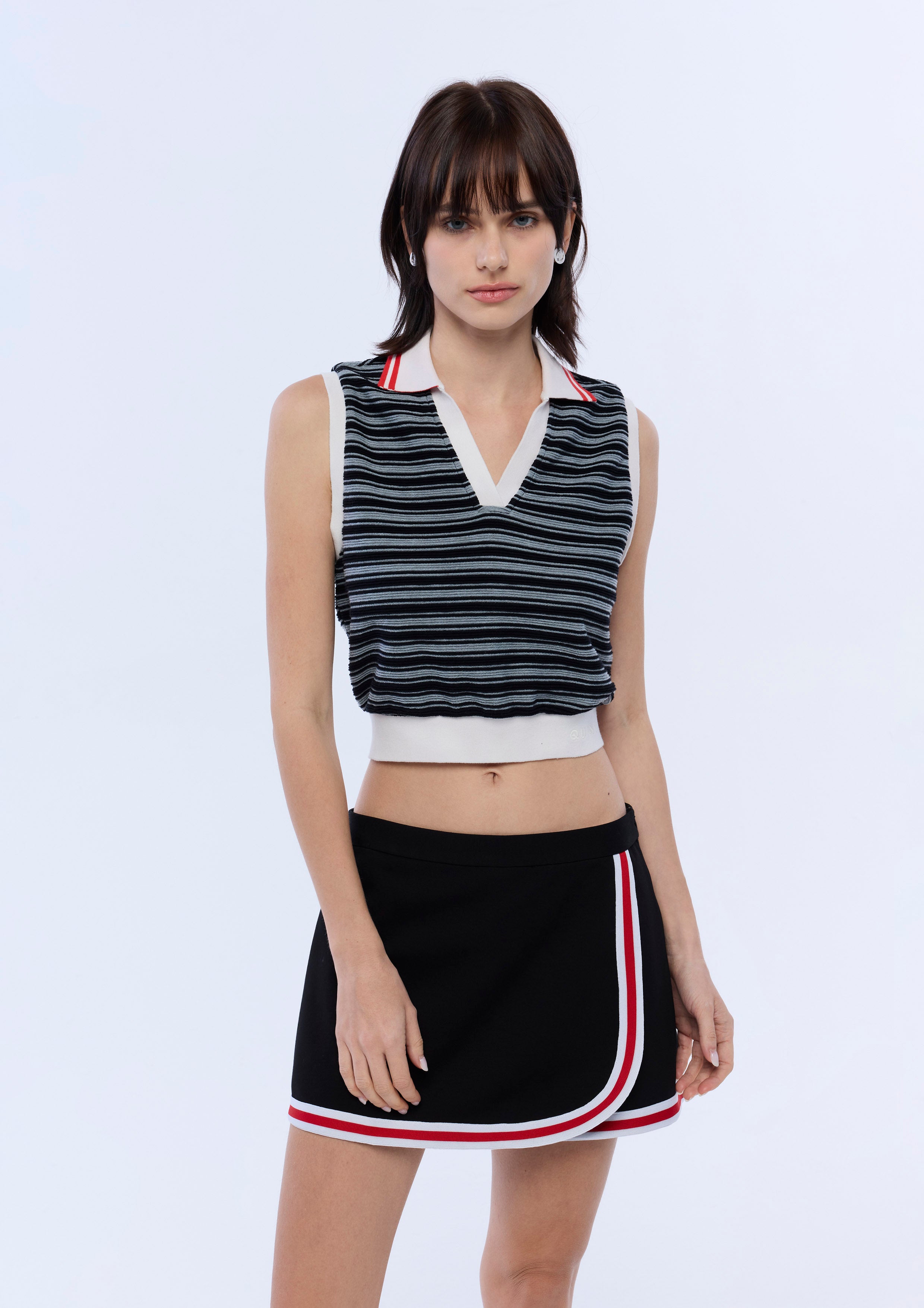 เสื้อครอปผ้านิตลายทาง