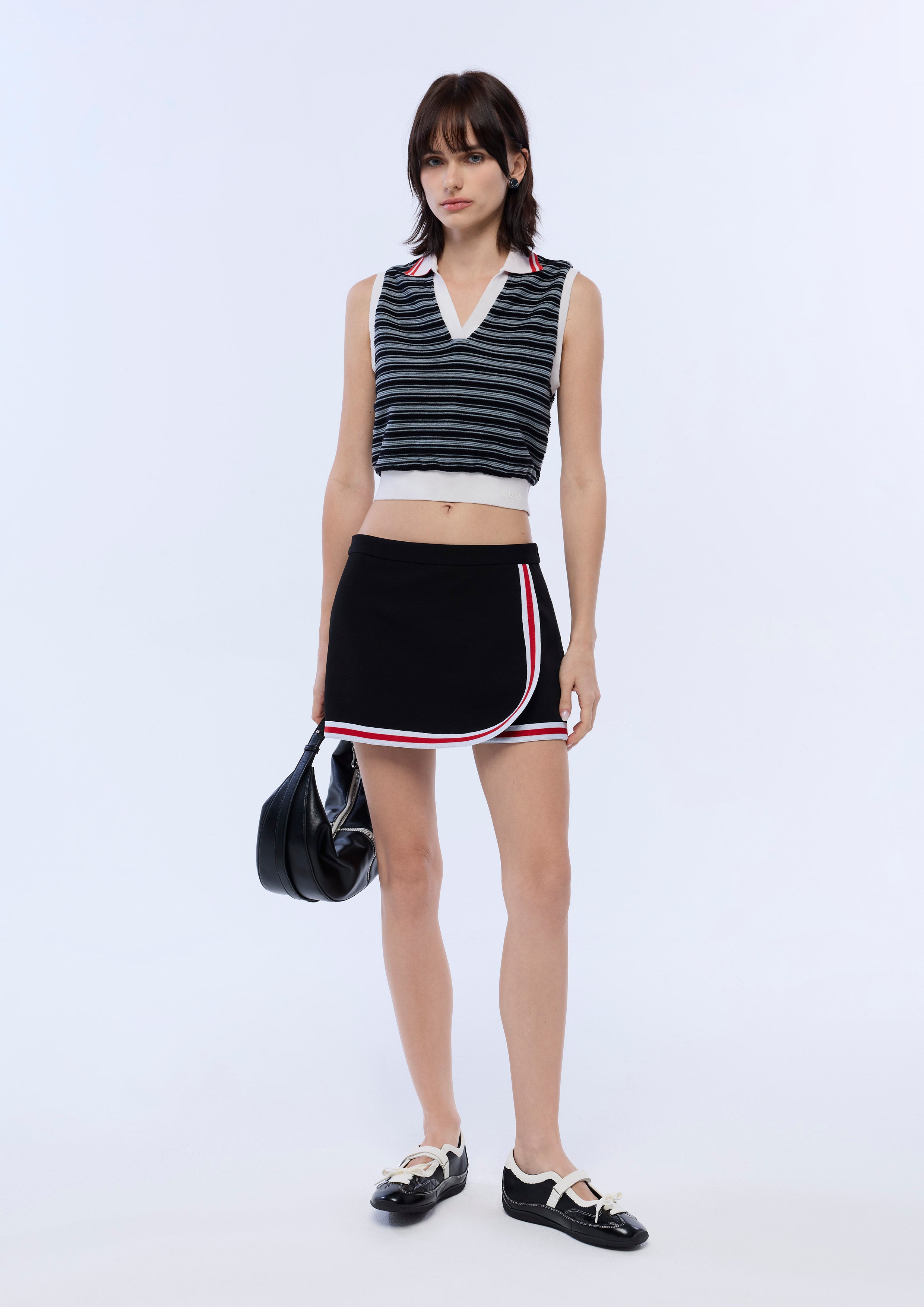 เสื้อครอปผ้านิตลายทาง