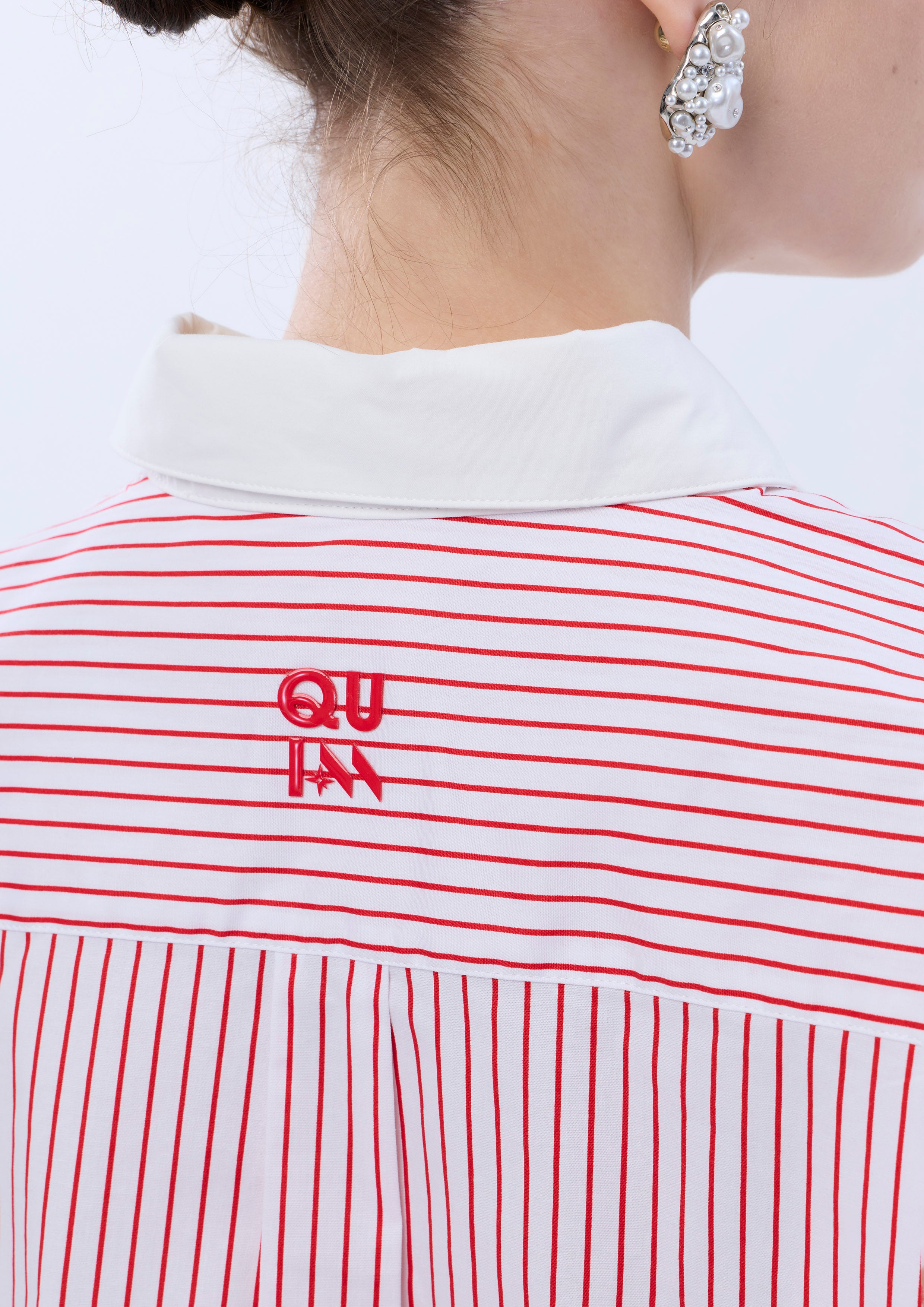 เสื้อเชิ้ตครอปแขนยาวลายทาง