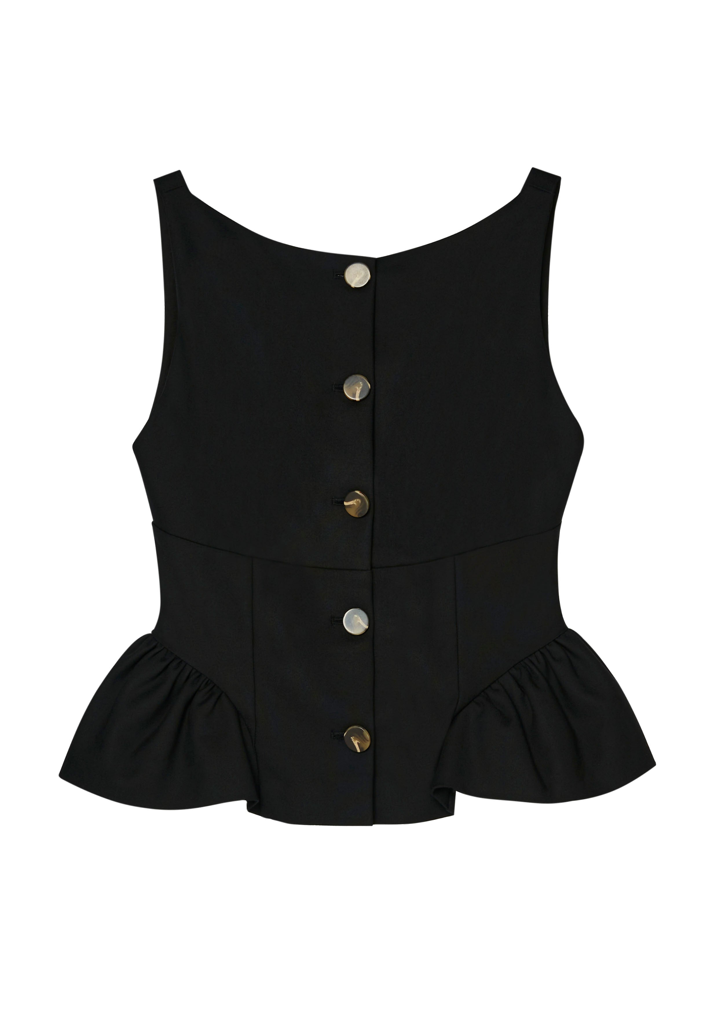 Flare Hem Button Blouse