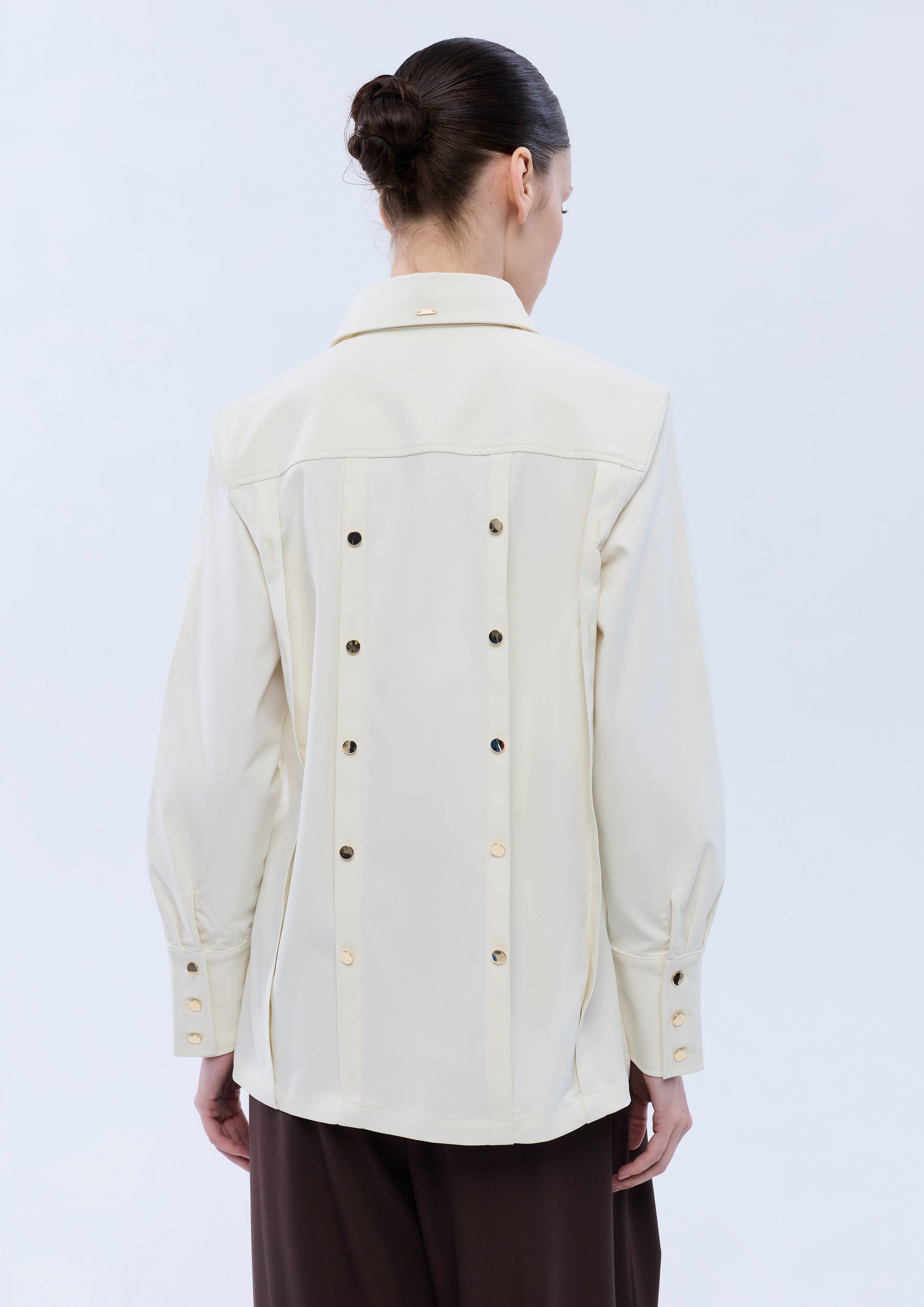 Back Button Snap Long Sleeve Shirt