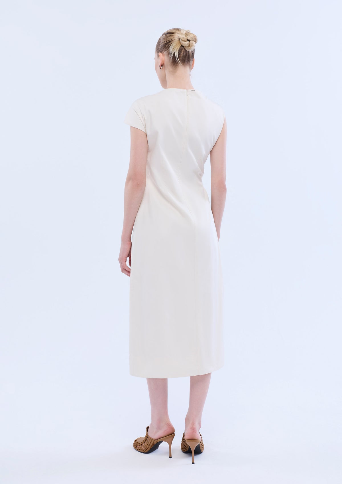 O-Ring Ruched Midi Dress