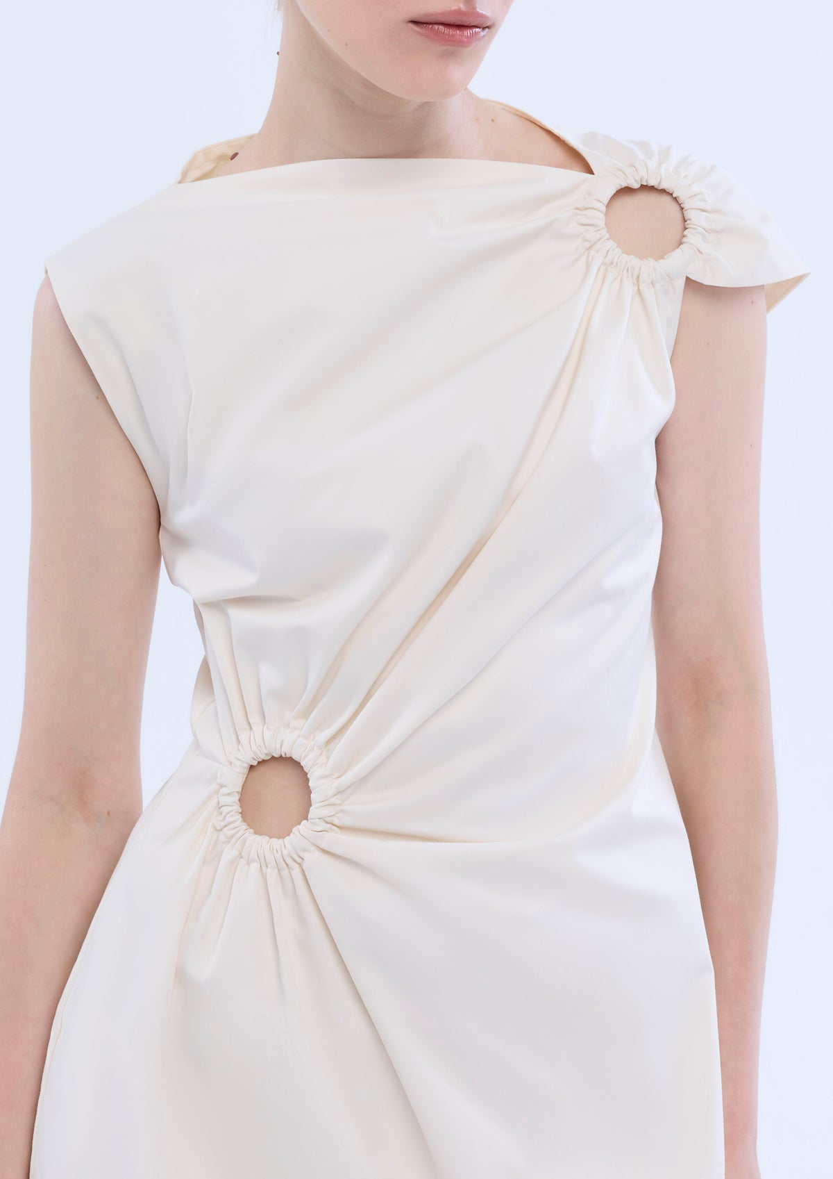 O-Ring Ruched Midi Dress