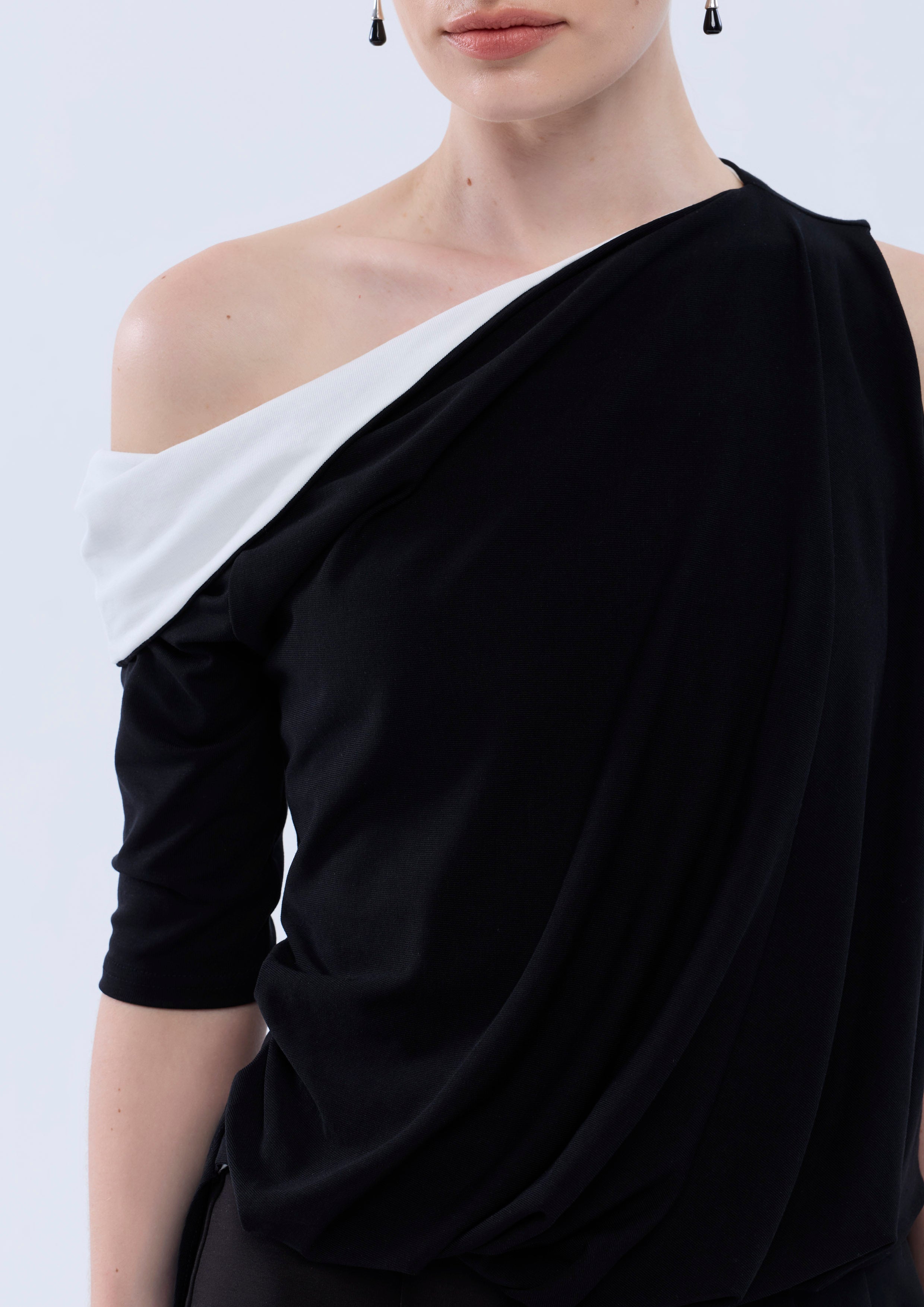 One Sleeve Drape Blouse