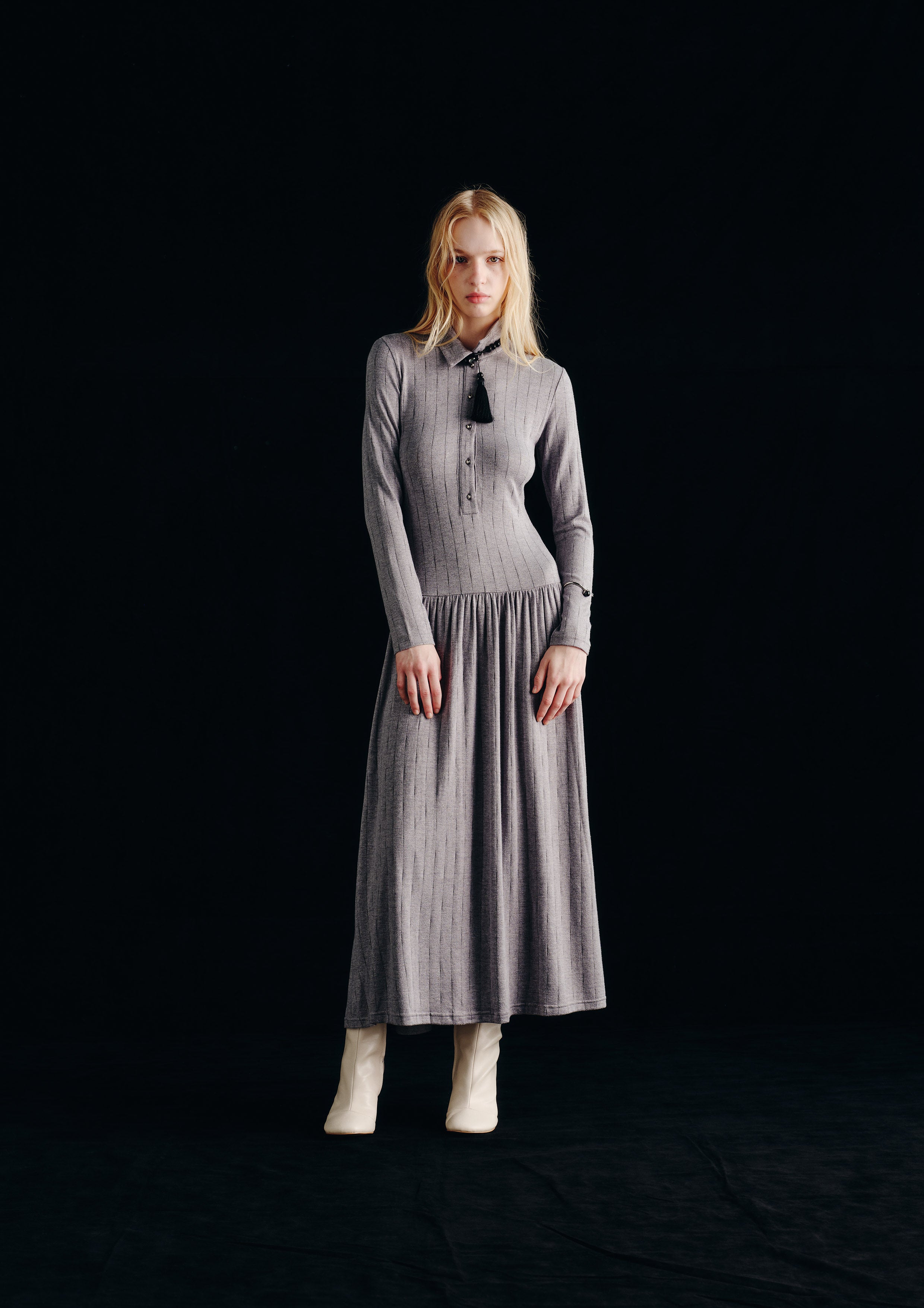 Knitted Long Sleeve Maxi Dress
