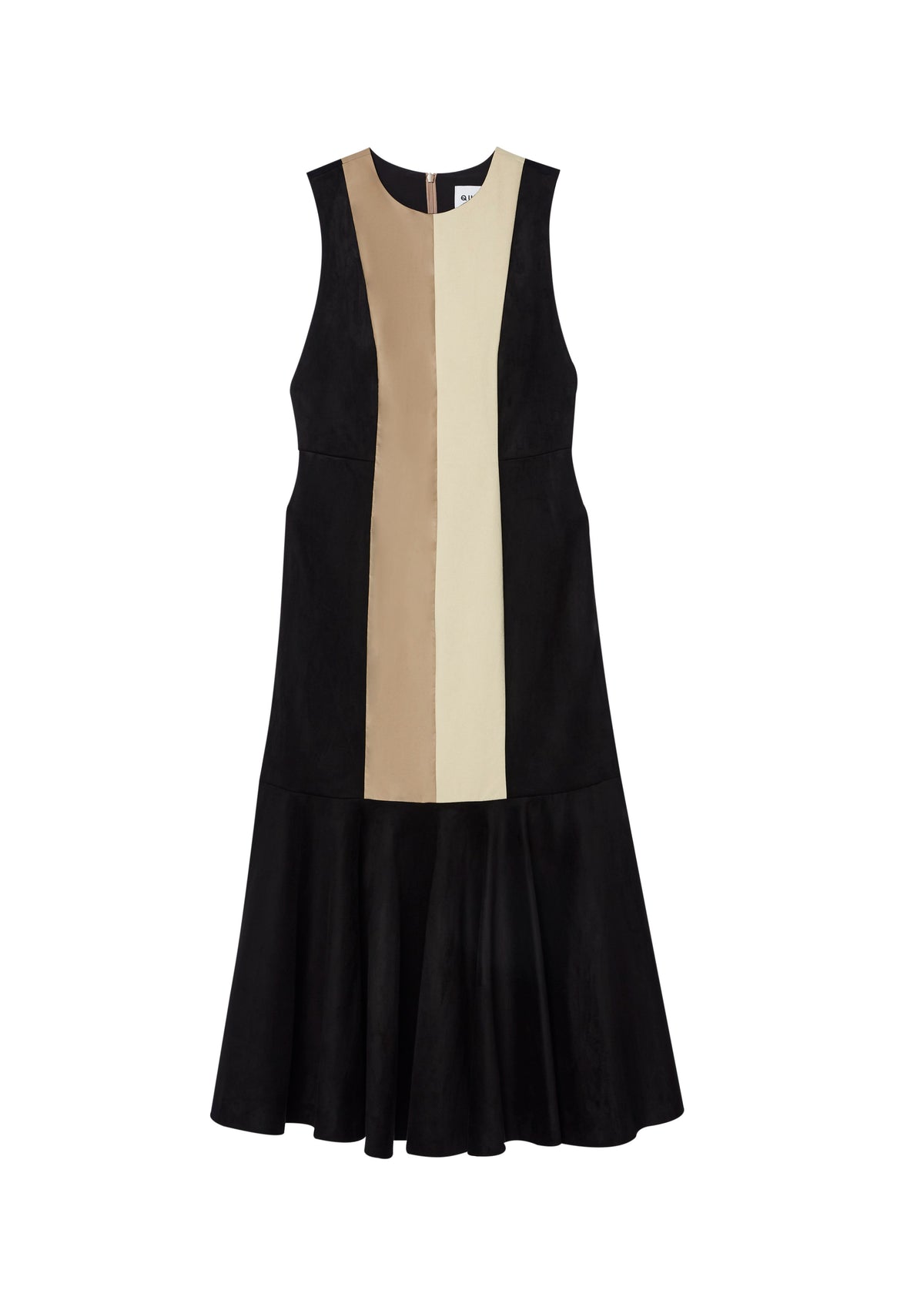 Two-Tone Sleeveless Midi Dress