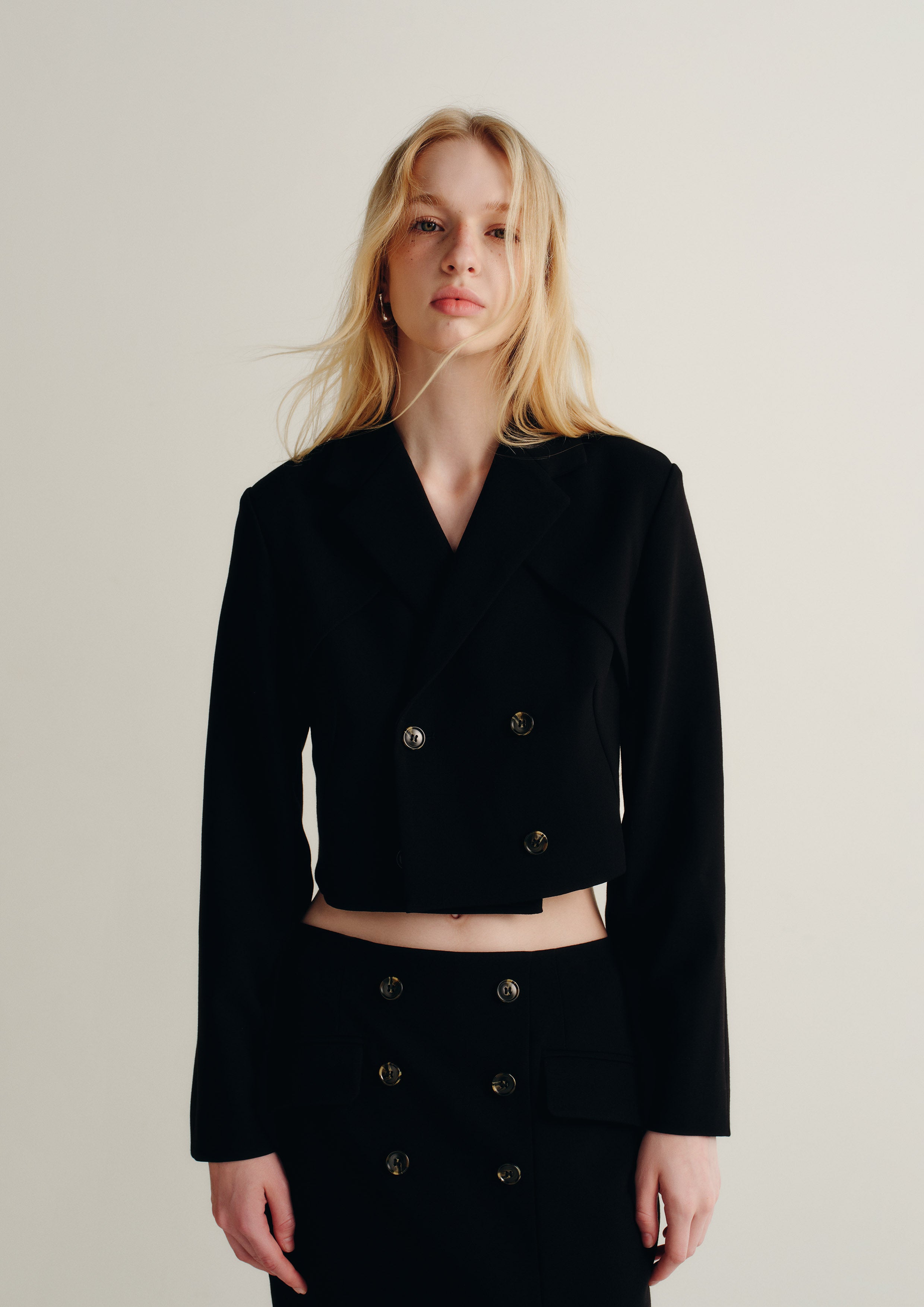 Double Breasted Crop Jacket