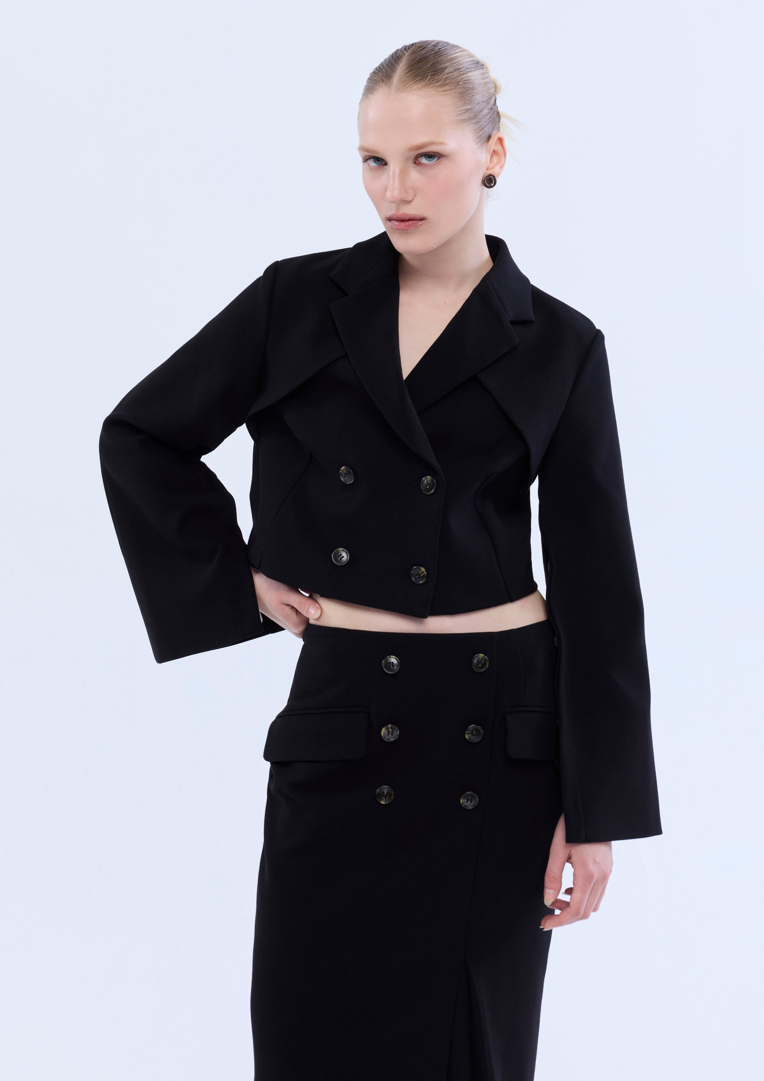 Double Breasted Crop Jacket