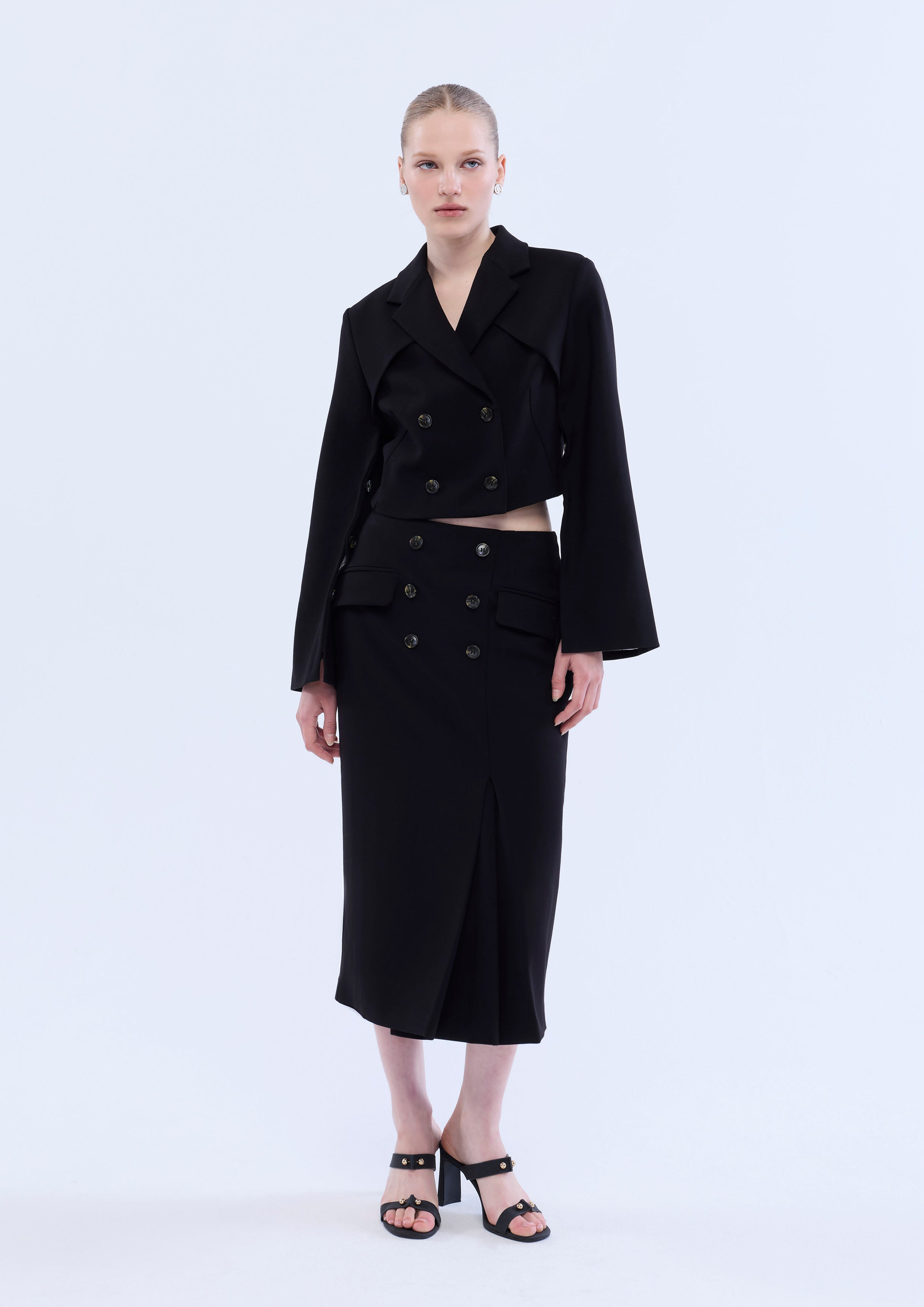 Double Breasted Crop Jacket