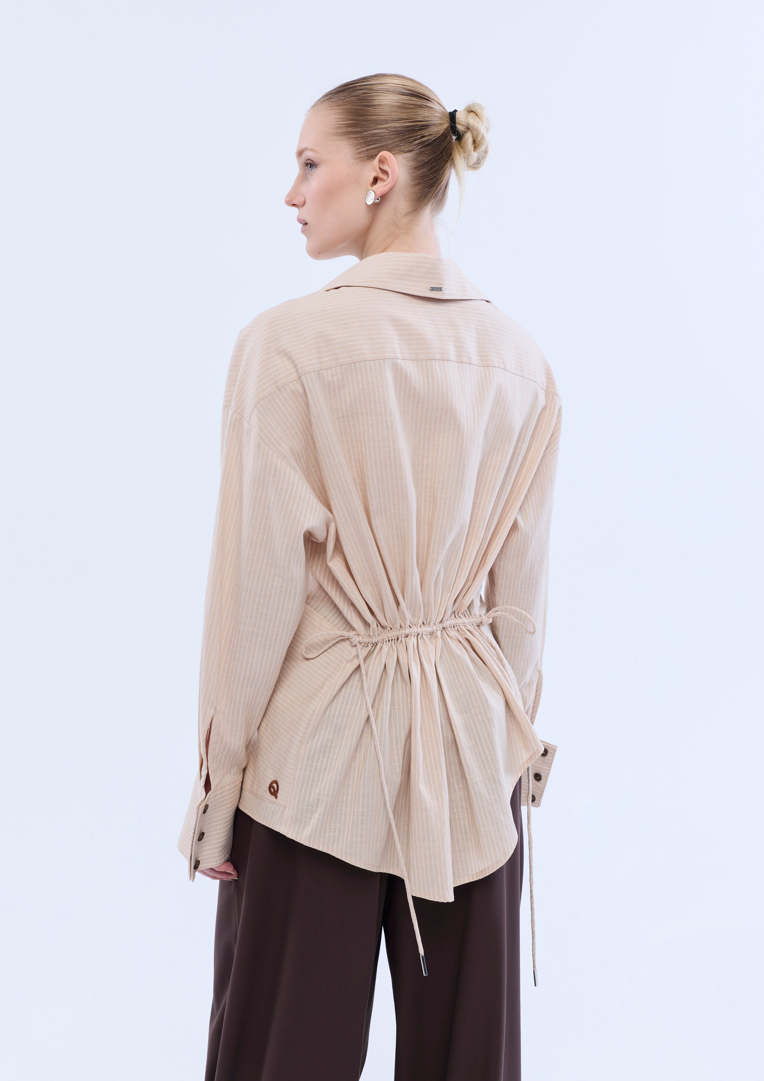 Stripe Asymmetrical Long Sleeve Shirt