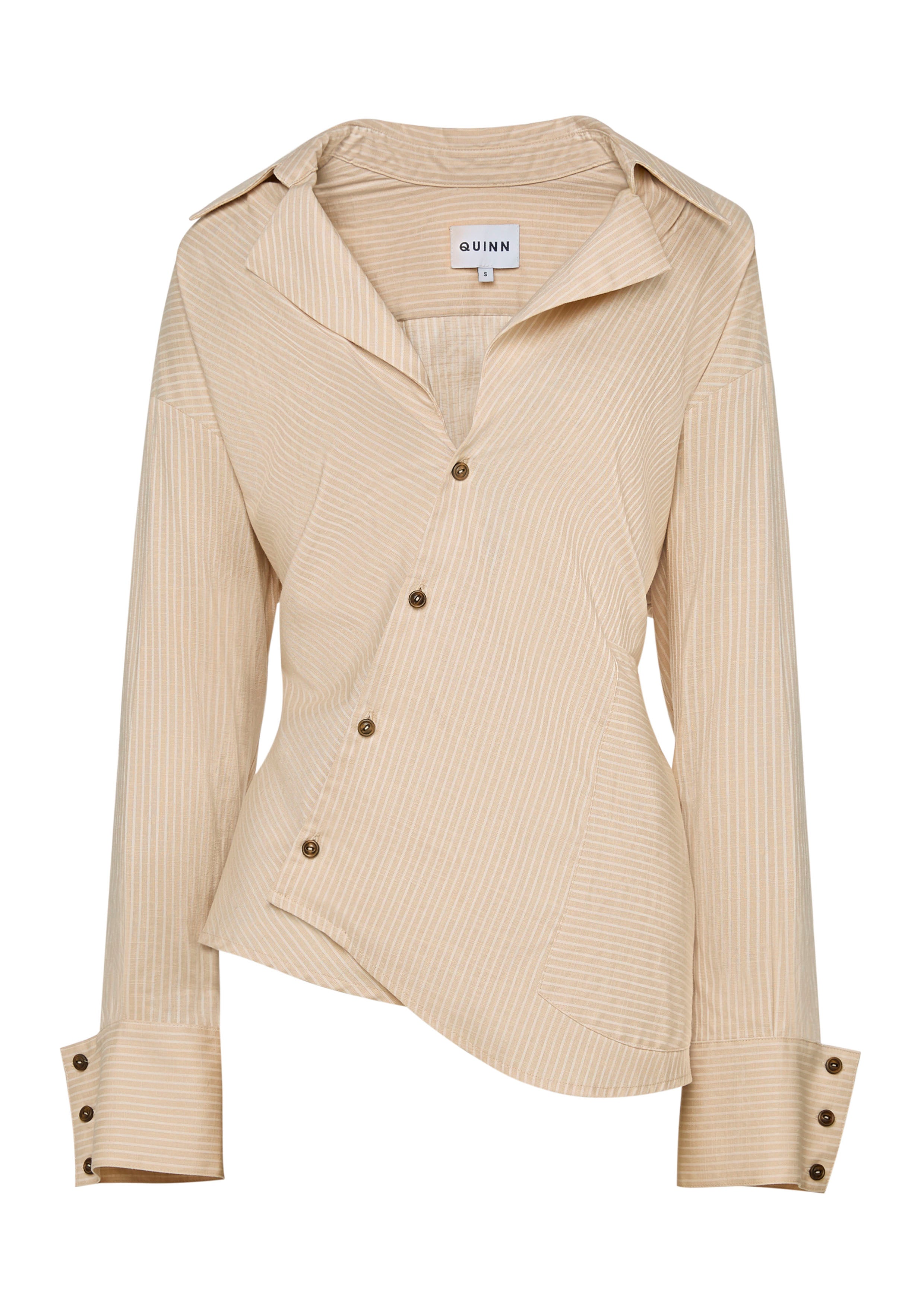 Stripe Asymmetrical Long Sleeve Shirt