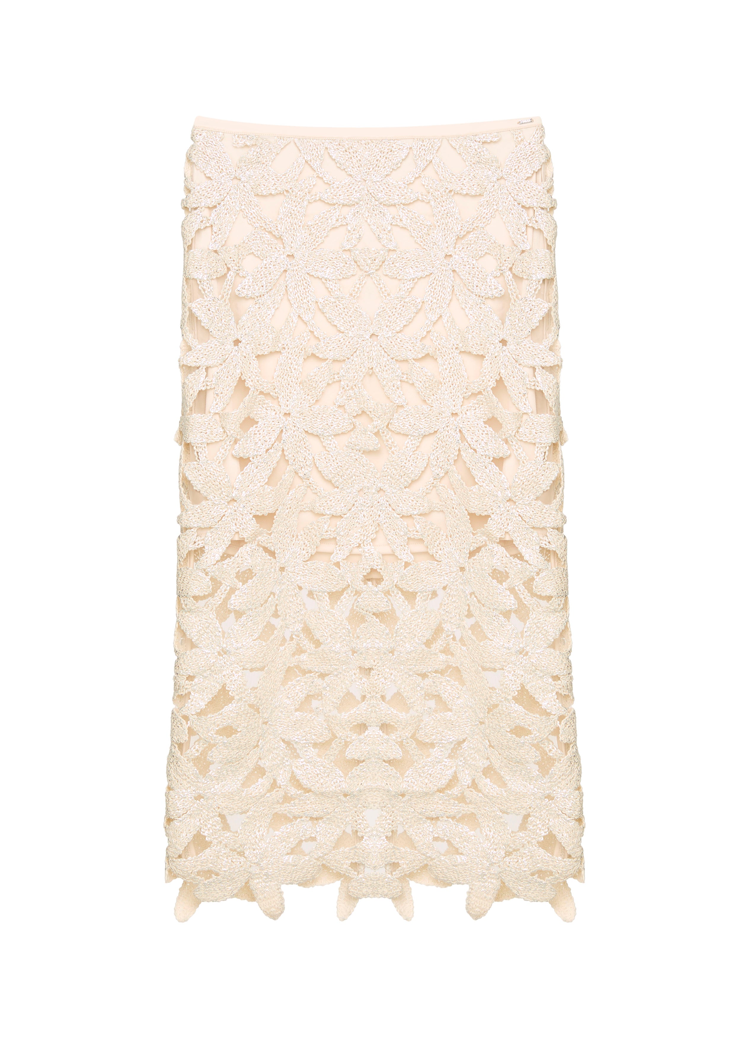 Floral Lasercut Midi Skirt