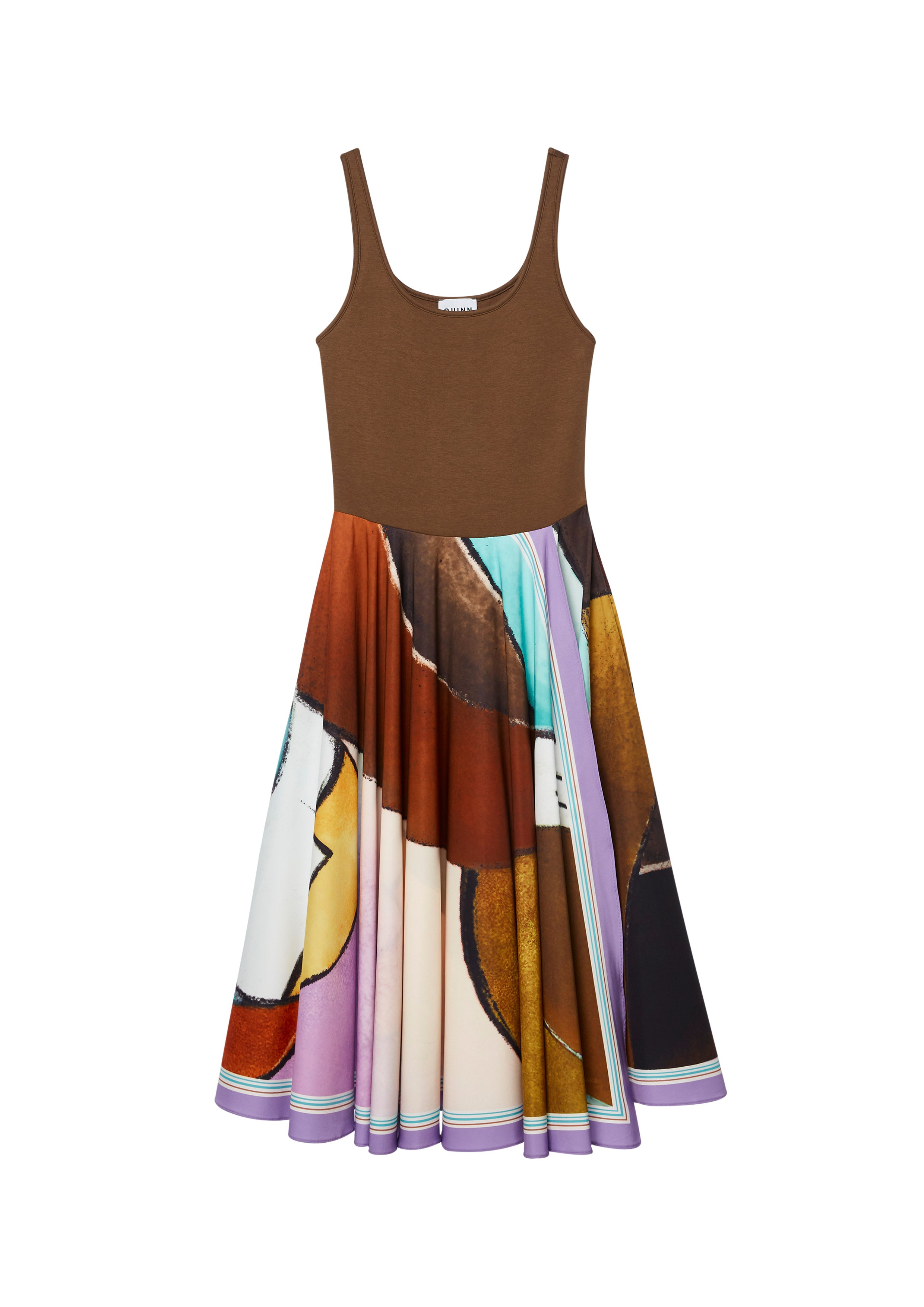 Print Flare Skirt Midi Tank Dress
