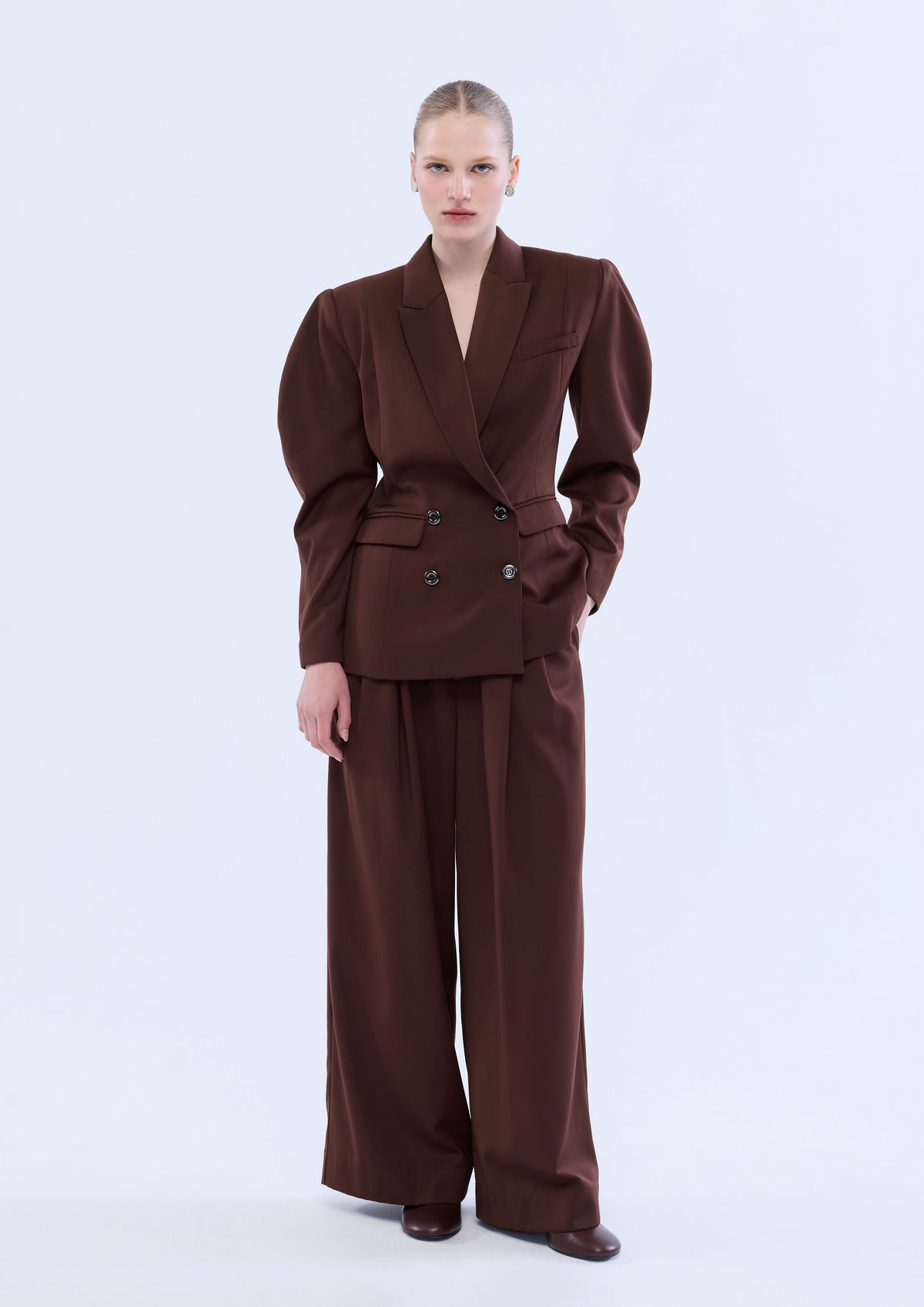 Balloon Sleeve Double Breasted Jacket