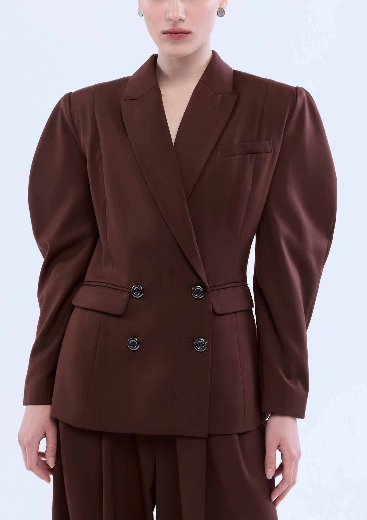 Balloon Sleeve Double Breasted Jacket
