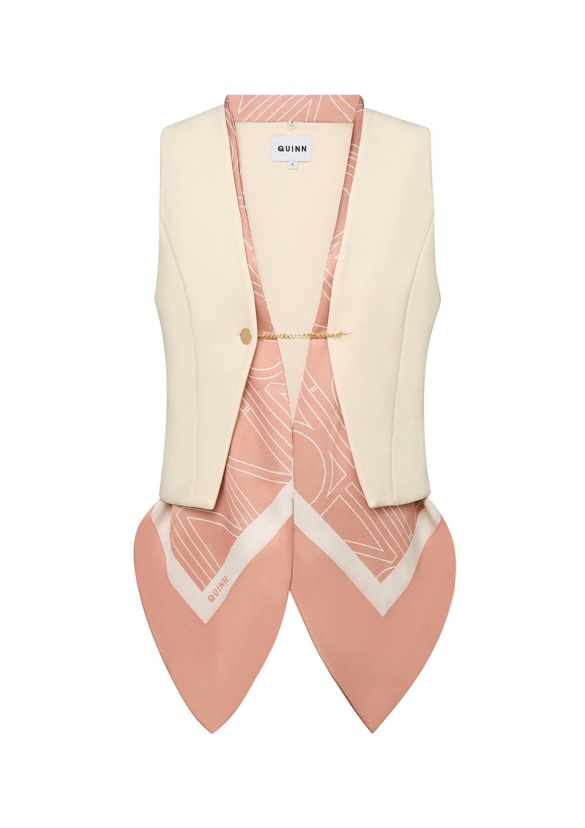 Print Scarf Layered Blouse