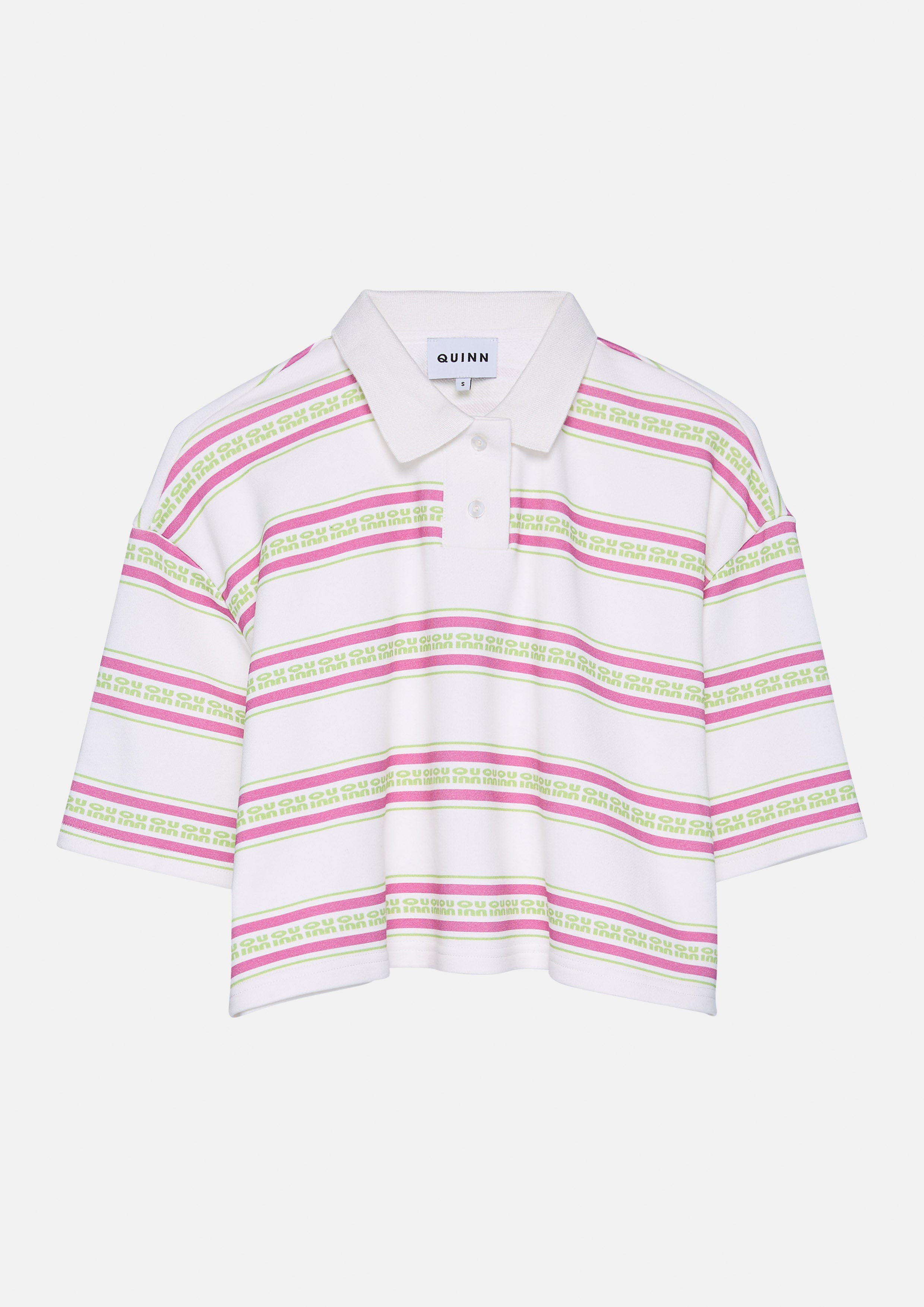 Crop Stripe Polo Top