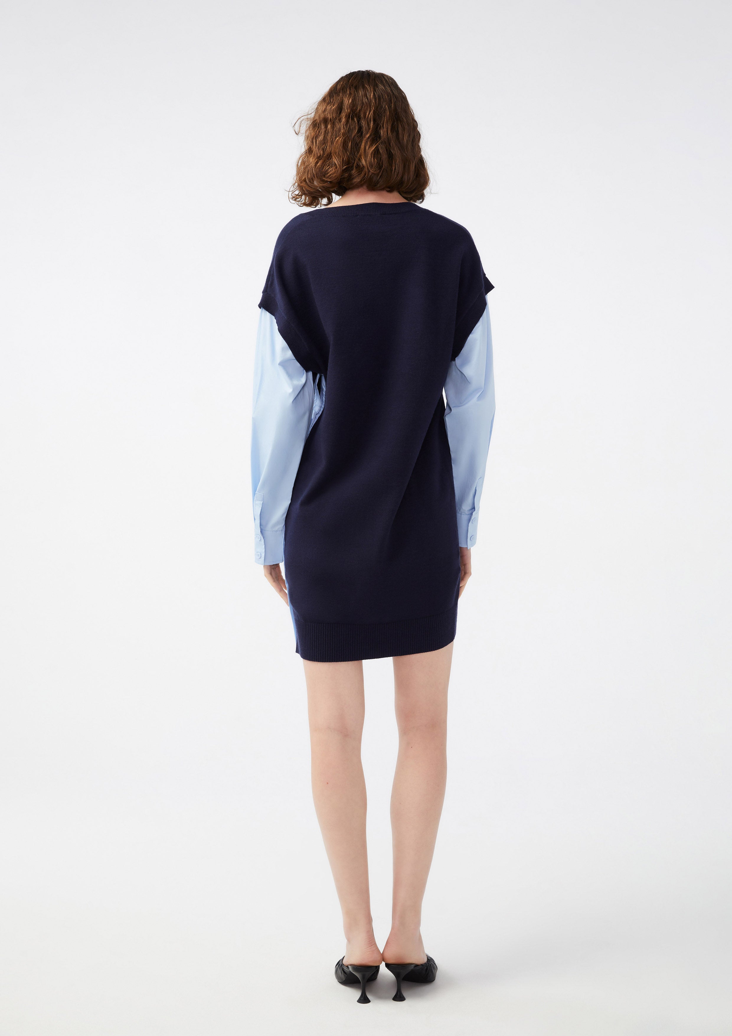 Logo Layered Long Sleeve Dress